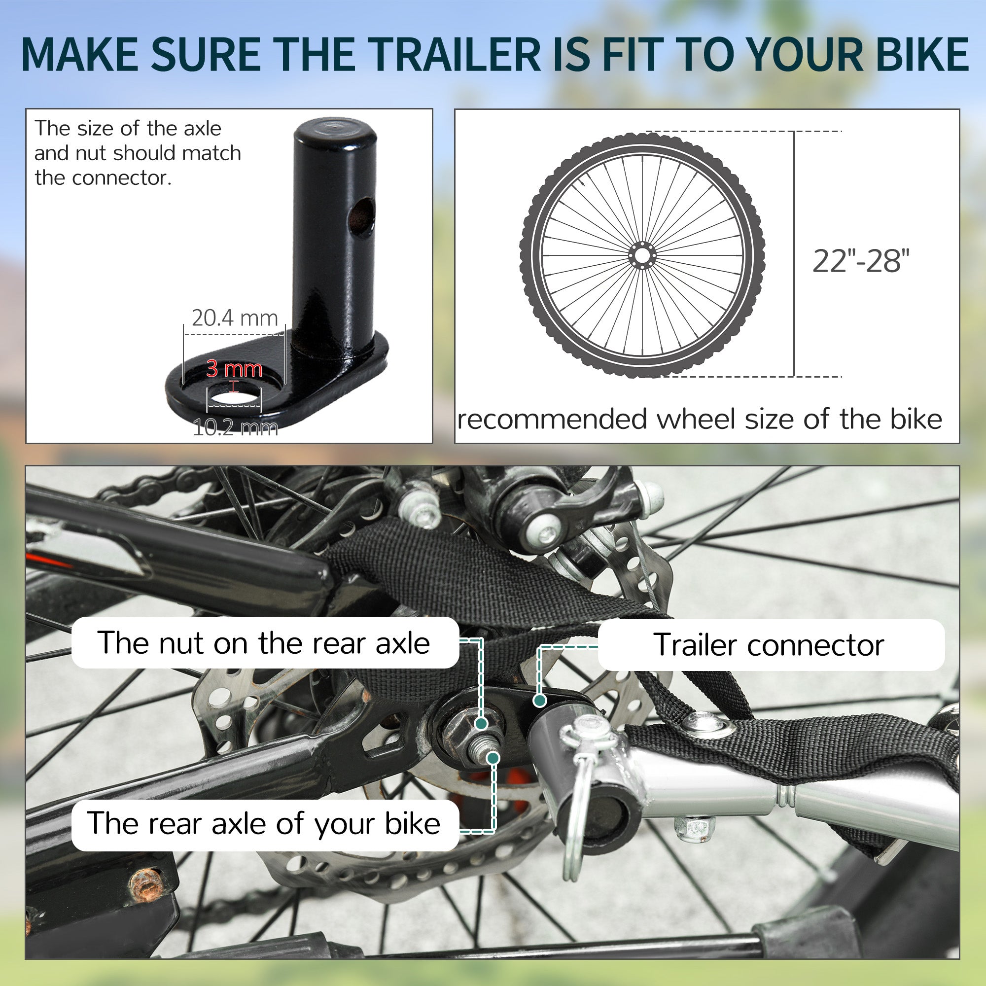 HOMCOM Two-Wheel Bicycle Large Cargo Wagon Trailer Oxford Fabric, Folding Storage, & Removable Cover, Red&Black - North Peak Garden Furniture