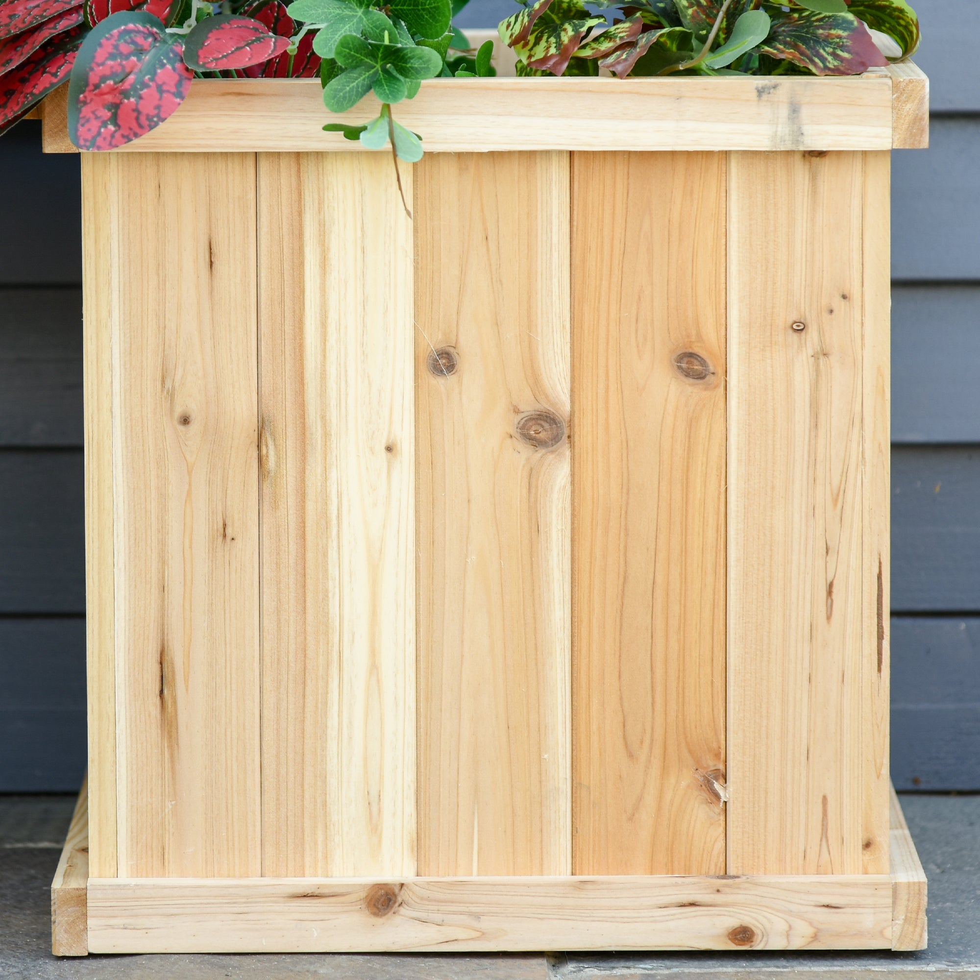 Outsunny 37L Wooden Garden Planter & Bench Combination Garden Raised Bed Patio Park Natural 176 x 38 x 40 cm - North Peak Garden Furniture