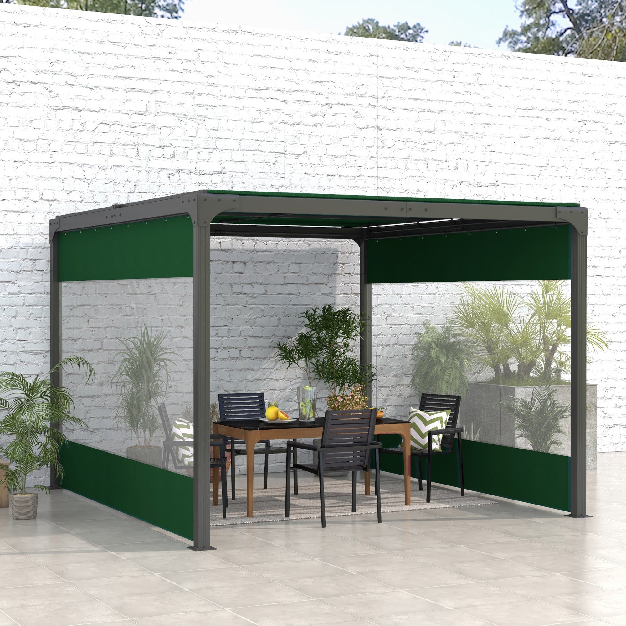 Outsunny Set of Two 3 x 2m Replacement Pergola Panels - Green - North Peak Garden Furniture