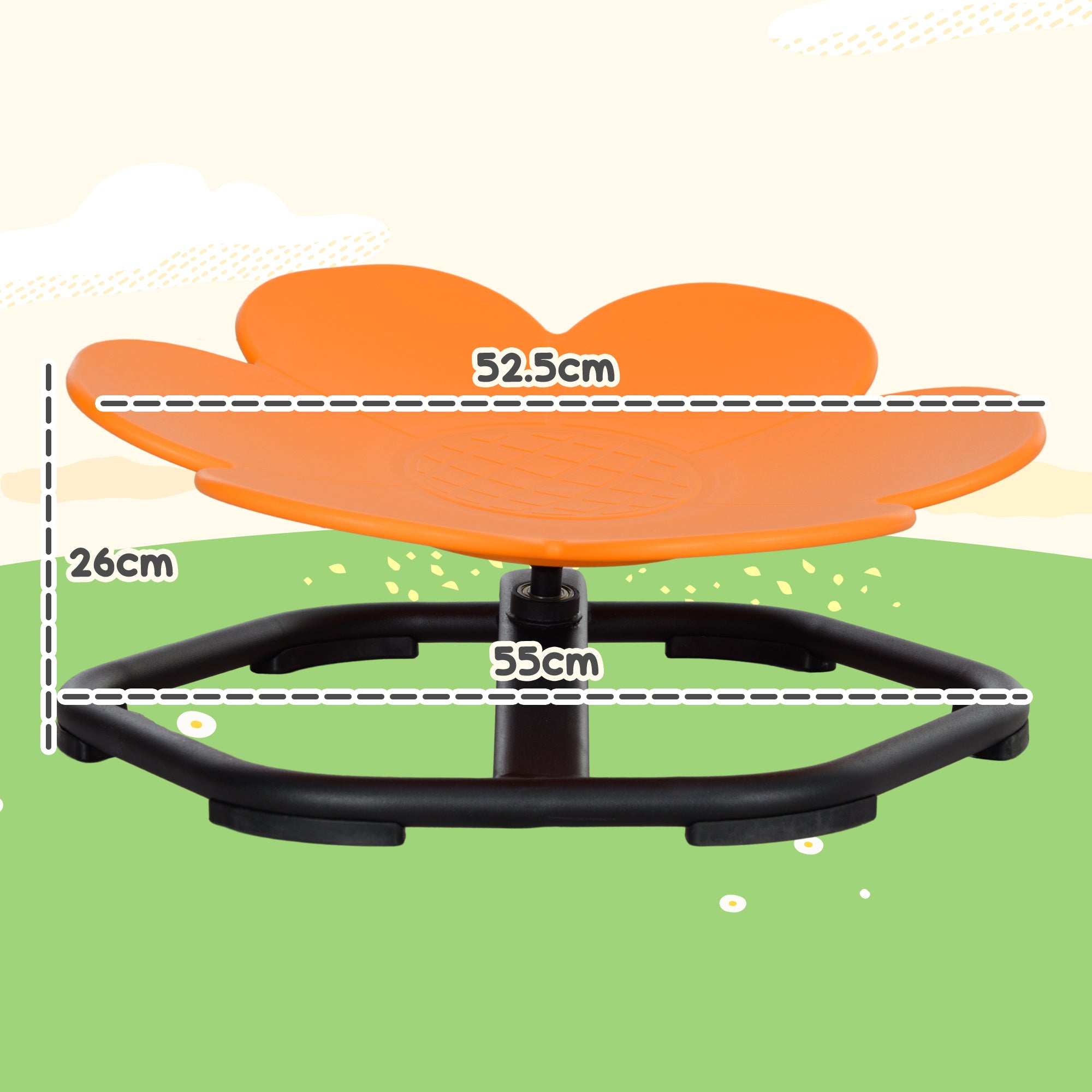 AIYAPLAY Sensory Spinning Chair for Autism Kids Coordination & Balance, Orange - North Peak Garden Furniture