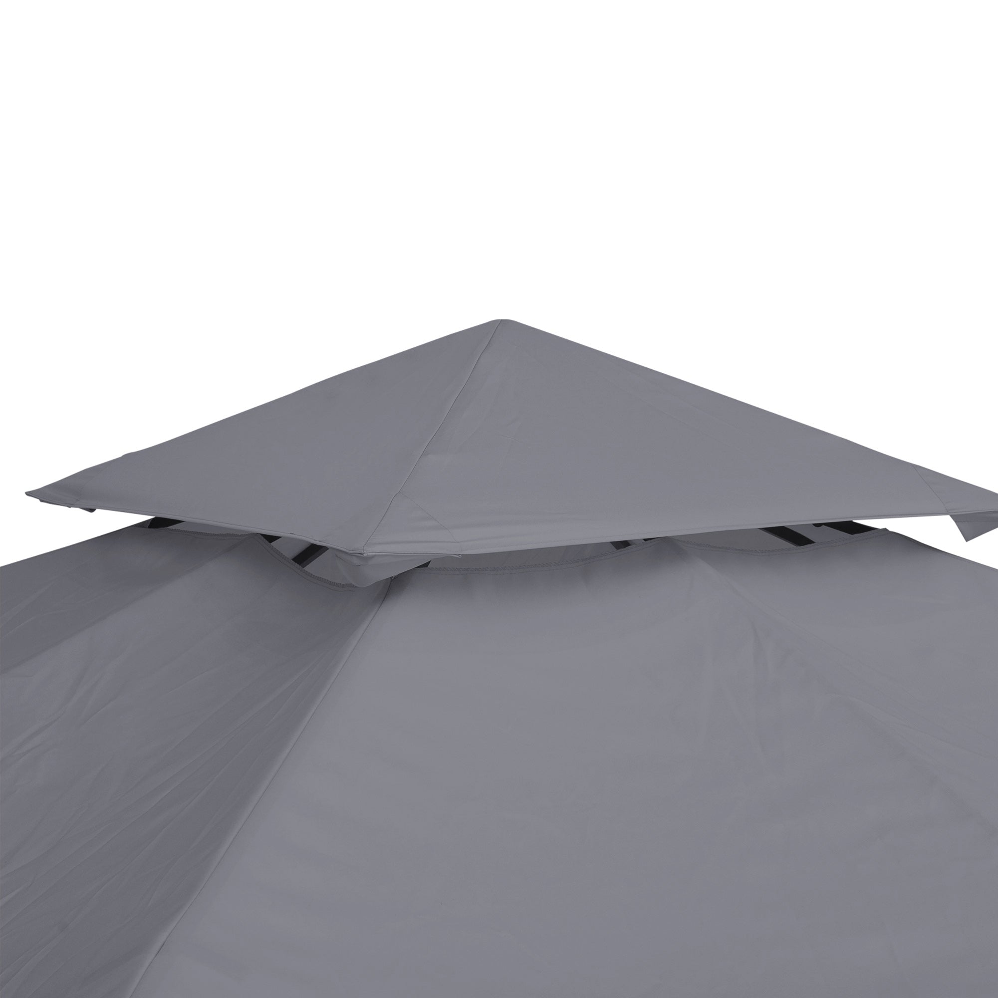 Outsunny 3(m) Gazebo Top Cover Double Tier Canopy Replacement Pavilion Roof Deep Grey - North Peak Garden Furniture