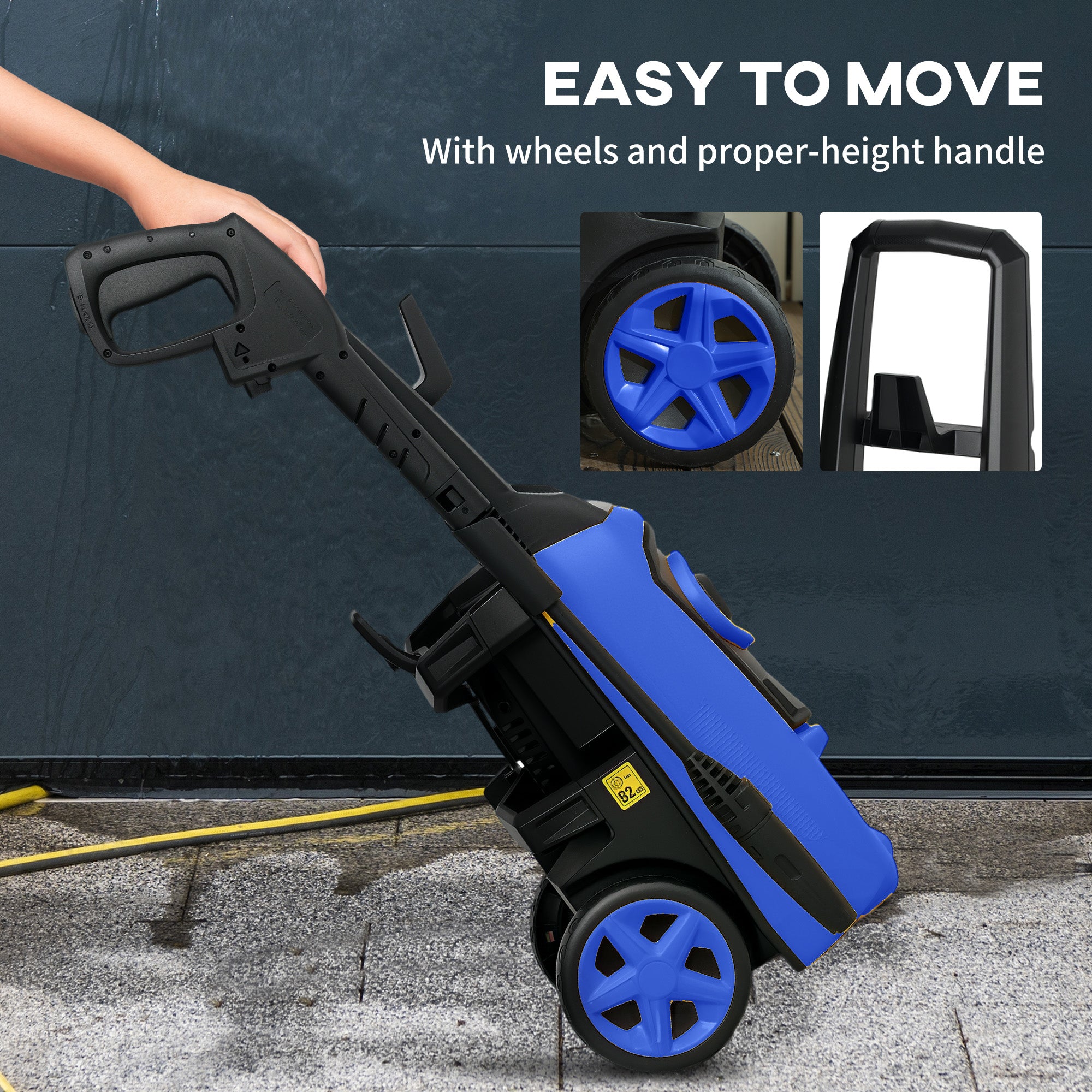 DURHAND High Pressure Washer, 150 Bar Pressure, 510 L/h Flow, 1800W, High-Performance Portable Power Jet Wash Cleaner, Blue - North Peak Garden Furniture