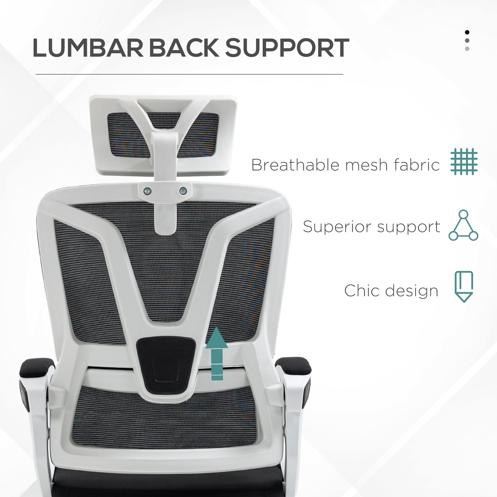 Vinsetto Ergonomic Office Chair, High Back Desk Chair, Reclining Mesh Computer Chair with Adjustable Headrest, Lumbar Support, Foot Rest, Swivel Wheels, Adjustable Height, Black - North Peak Garden Furniture