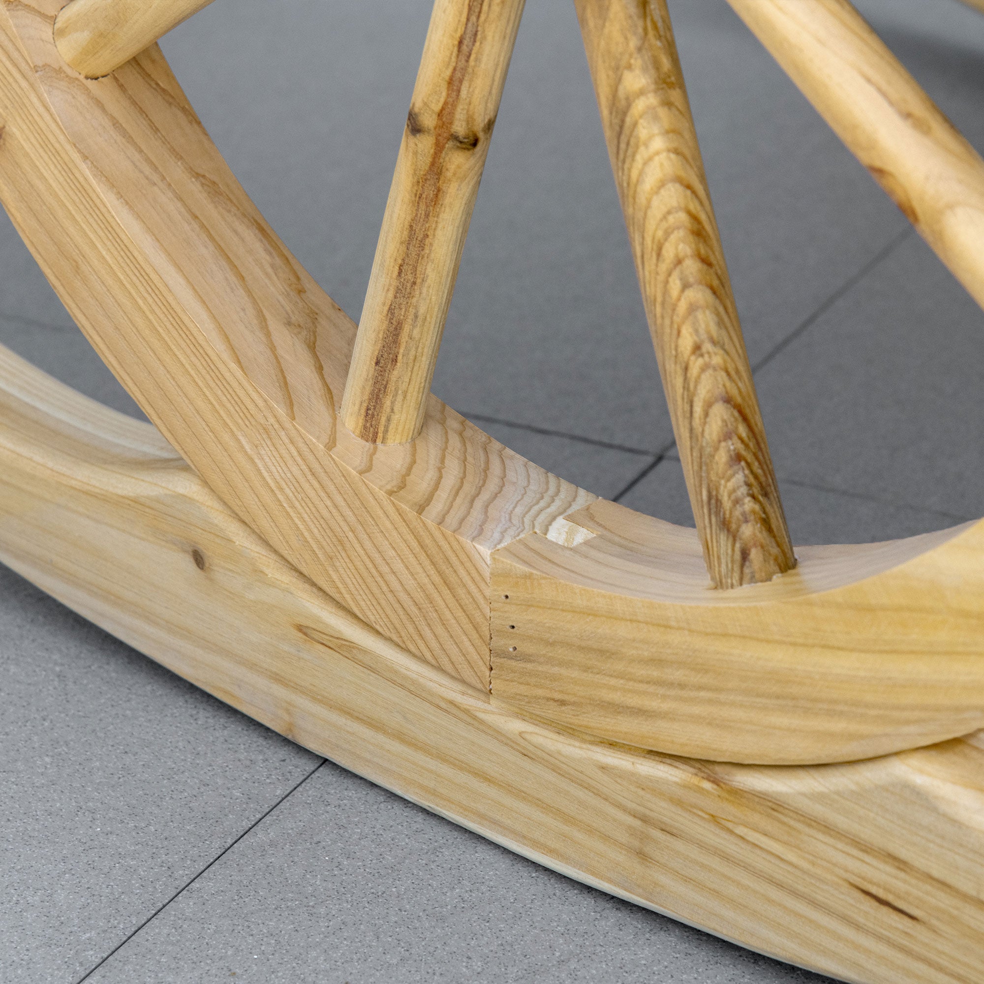 Outsunny Wooden Adirondack Rocking Chair Reclining Armchair Outdoor Garden Furniture Patio Porch Rocker - Natural - North Peak Garden Furniture