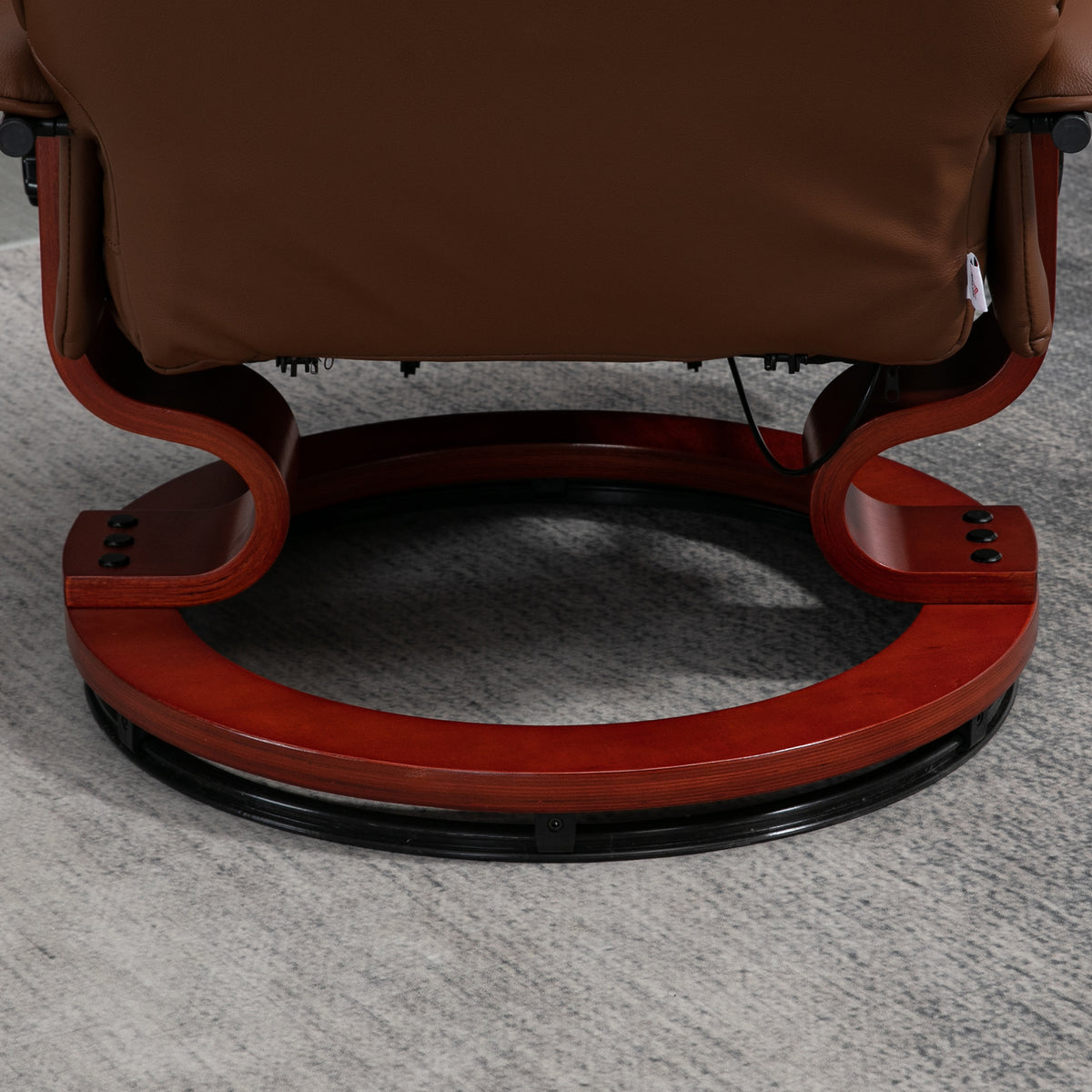 HOMCOM Faux Leather Armchair, with 145° Reclining Back and Footrest - Brown
