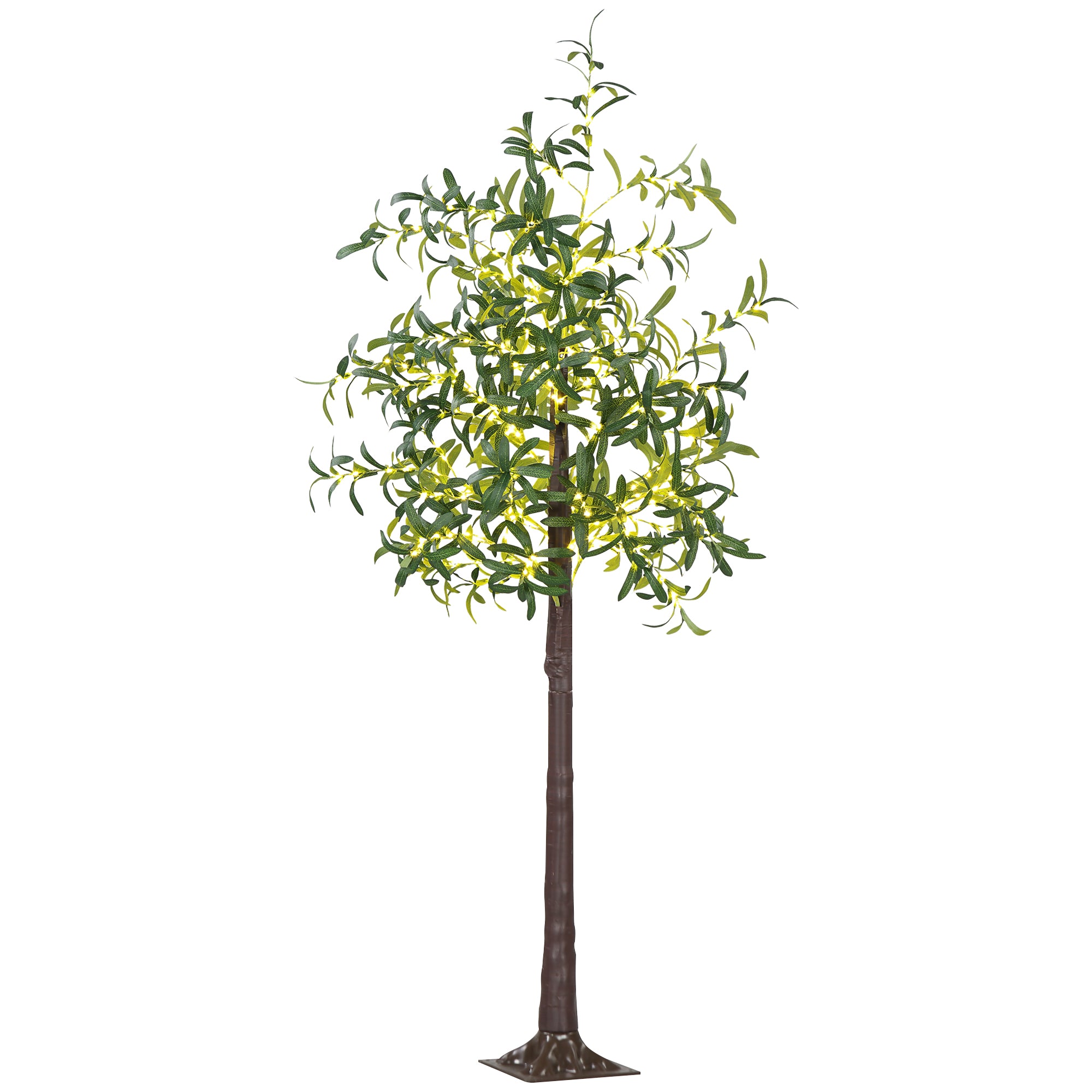 HOMCOM 300 LED Light Decorative Artificial Olive Tree - Green - North Peak Garden Furniture