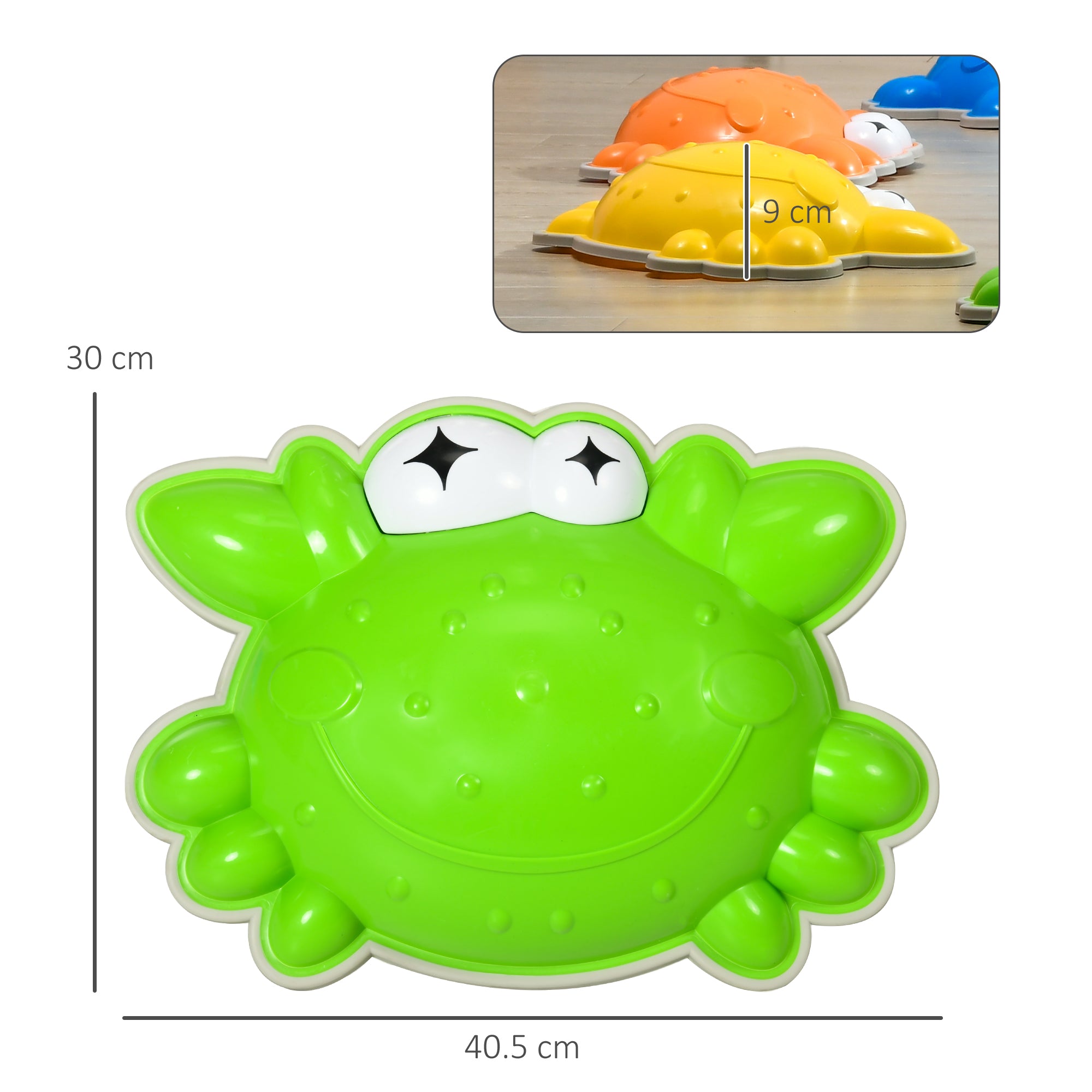 ZONEKIZ 9PCs Kids Stepping Stones with TPE Anti-Slip Edge, Crab-Designed Balance River Stones, Obstacle Courses, Stackable - North Peak Garden Furniture
