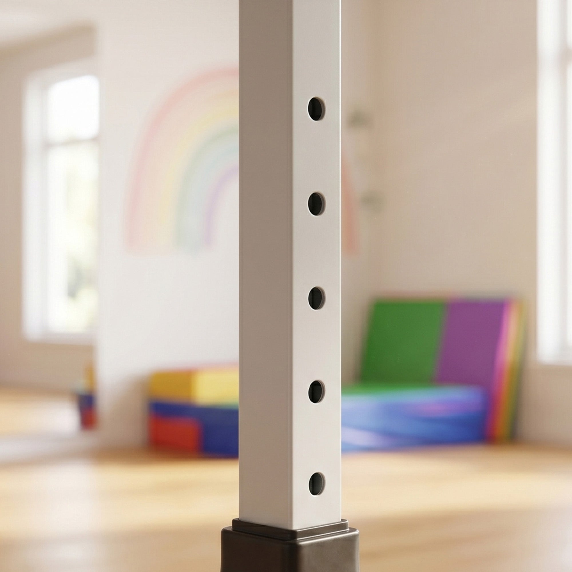HOMCOM Height Adjustable Gymnastics Horizontal Bar For Kids Home Gym Training Children Junior Kip High Bar Fitness Blue