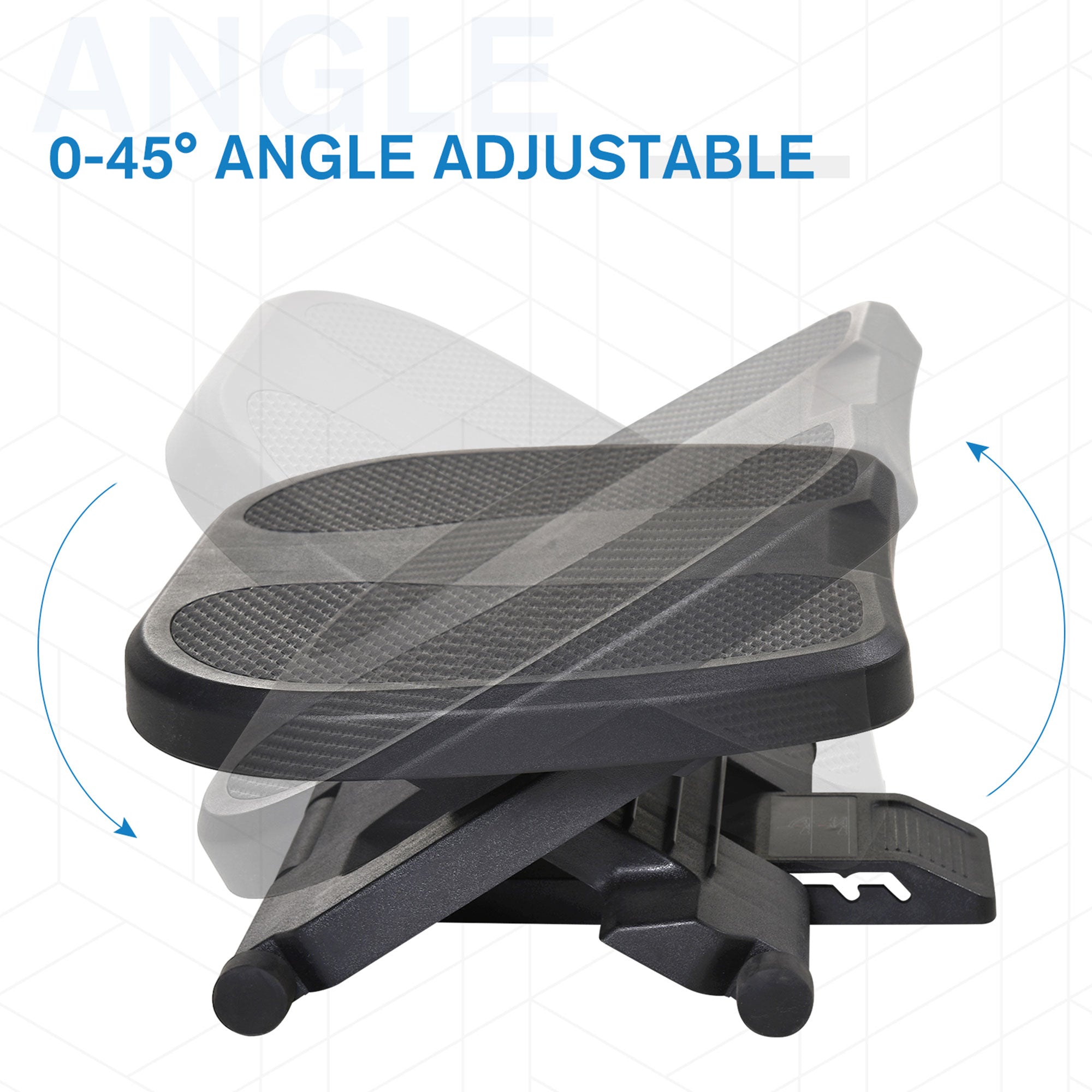 HOMCOM Footrest Adjustable Height & Angle0-30 Degree for Better Posture at Office Black - North Peak Garden Furniture