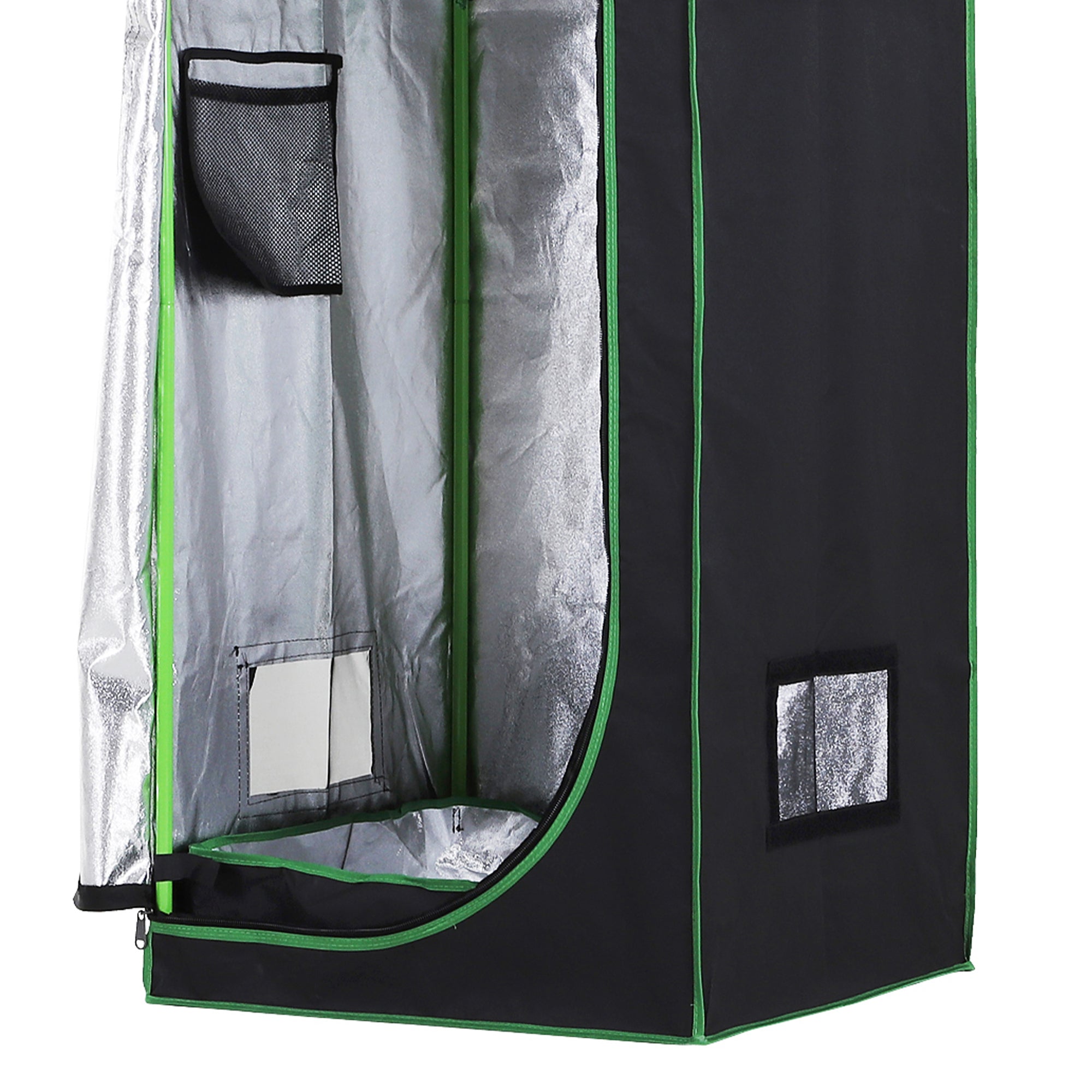 Outsunny Hydroponic Plant Grow Tent  W/ Window Tool Bag, 60L x 60W x 140Hcm-Black/Green