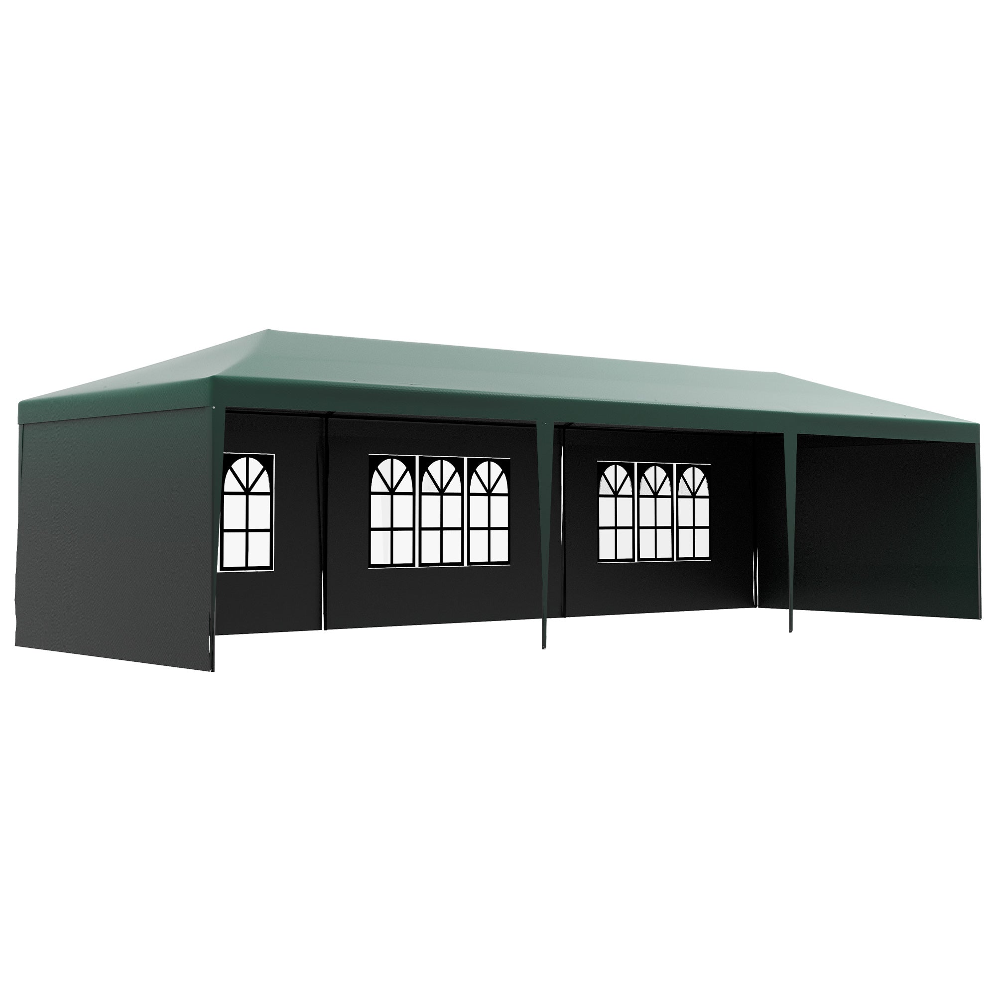 Outsunny Garden Gazebo Marquee Party Wedding Tent Canopy (9m x 3m) - Green - North Peak Garden Furniture