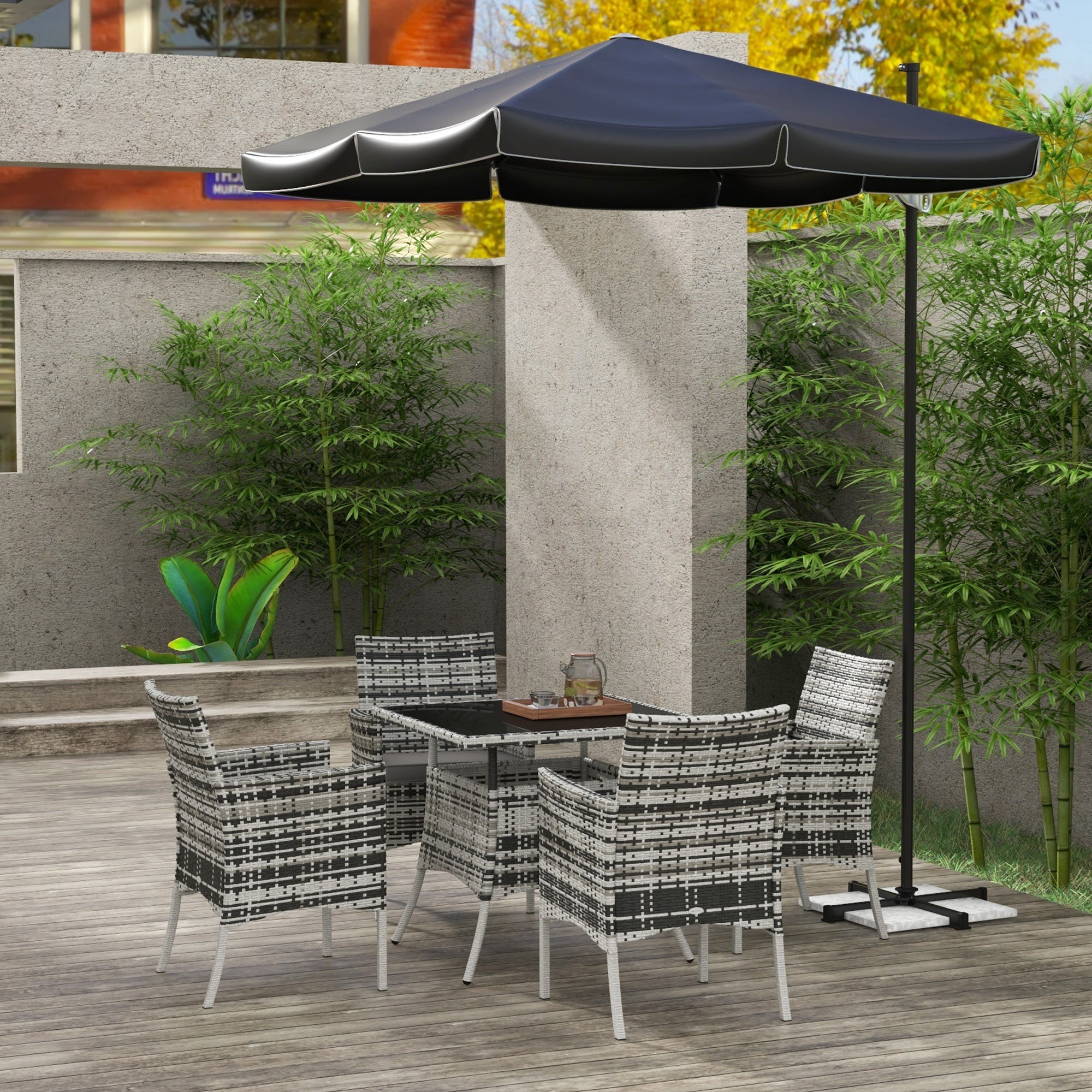 Outsunny Five-Pieces Rattan Dining Set - North Peak Garden Furniture