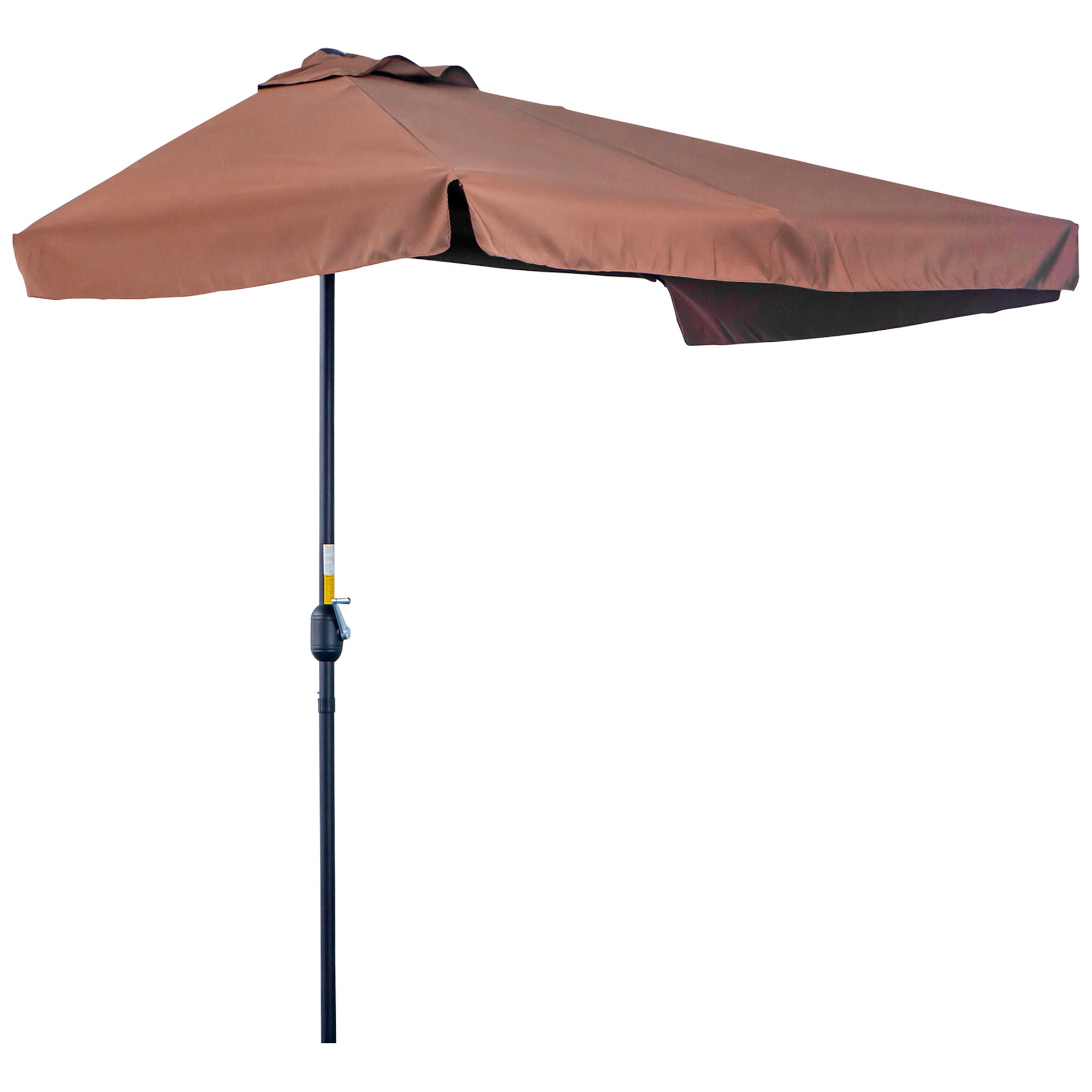 Outsunny 2.3m Half-Square Parasol, for Balconies and Walls - Brown - North Peak Garden Furniture