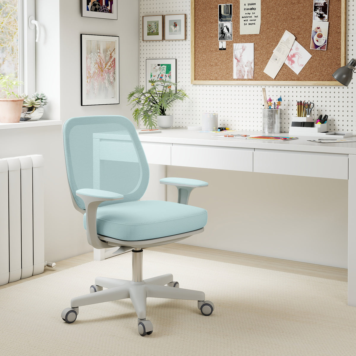 Vinsetto 44-56cm Mesh Back Office Chair - Light Green