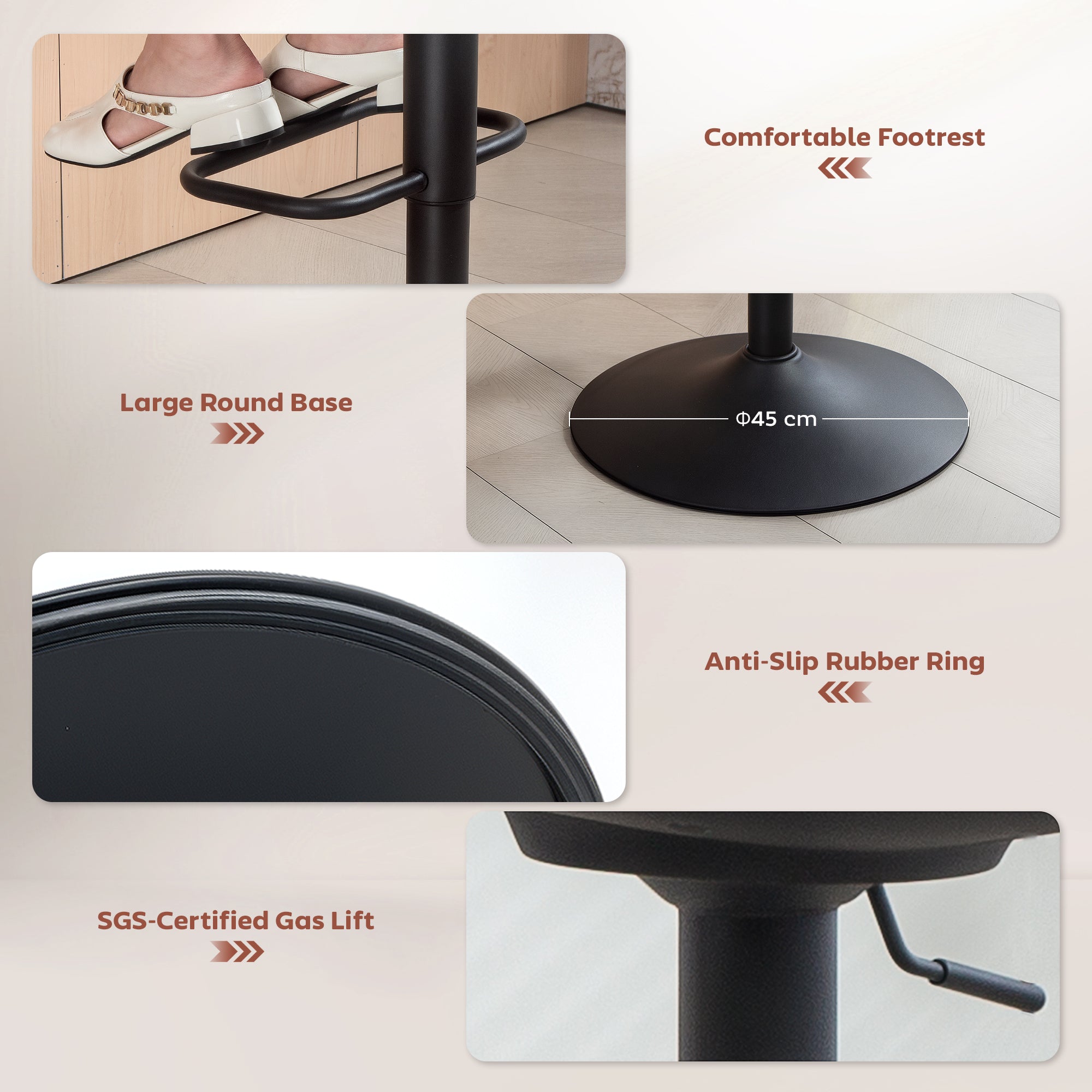 HOMCOM Set of Two Relaxed Tub Bar Stools - Orange