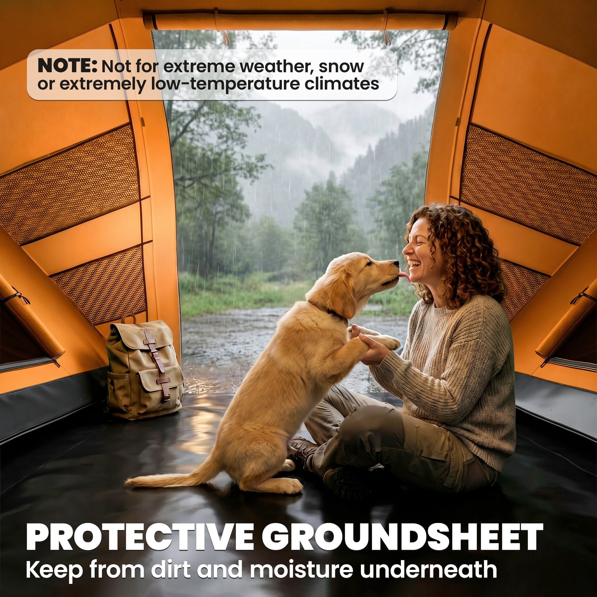 Outsunny 4-6 Man Camping Tent w/ Two Bedroom, Hiking Sun Shelter, UV Protection Tunnel Tent, Orange