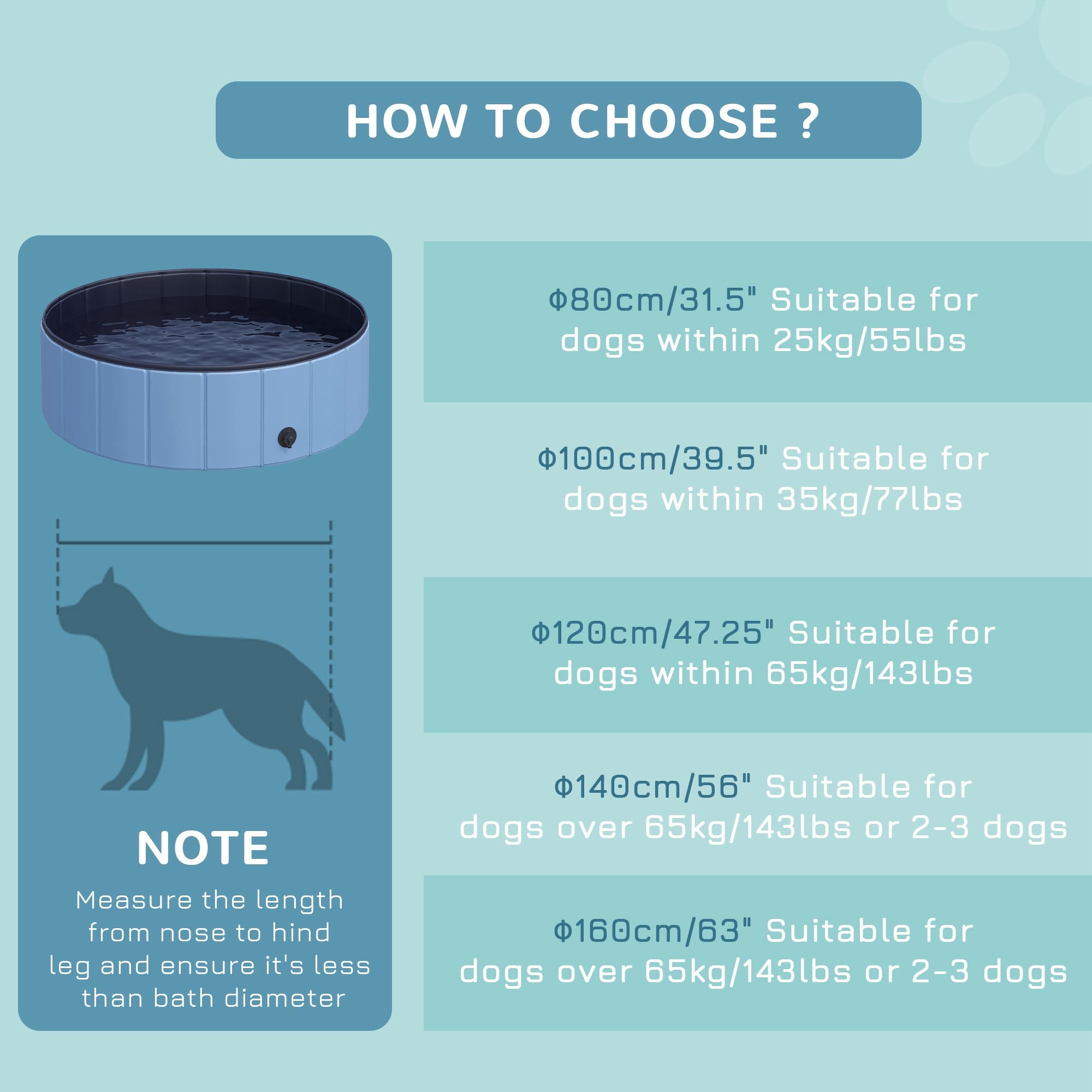 PawHut Foldable Dog Paddling Pool Pet Cat Swimming Pool Indoor/Outdoor Collapsible Summer Bathing Tub Shower Tub Puppy Washer (Φ100 x 30H cm, Blue) - North Peak Garden Furniture