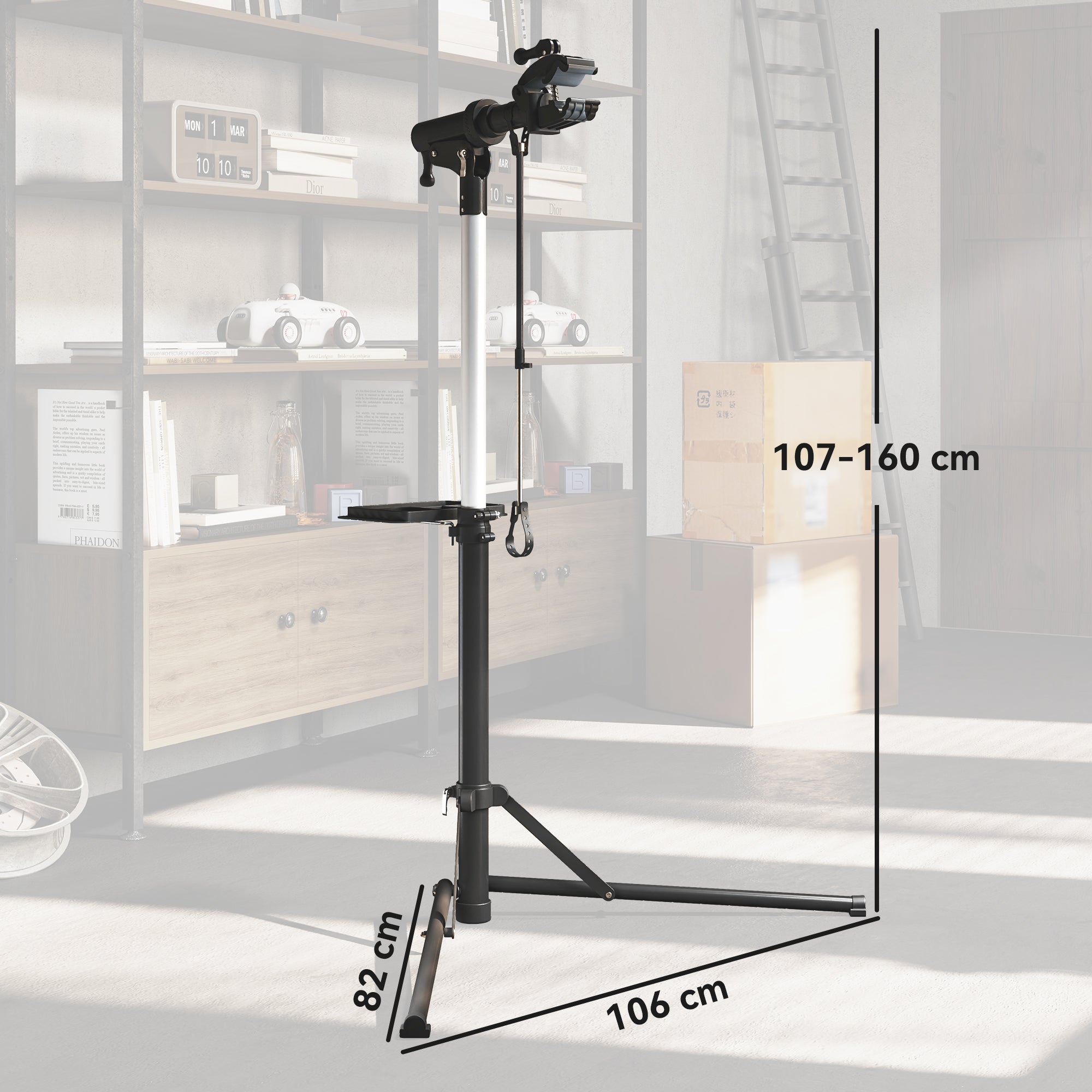 HOMCOM Bike Repair Stand, Heavy Duty Bike Stand for Maintenance, Max Load 40kg, Height Adjustable, Foldable and 360° Rotatable for Road Bike, Mountain Bike, E-Bike - North Peak Garden Furniture