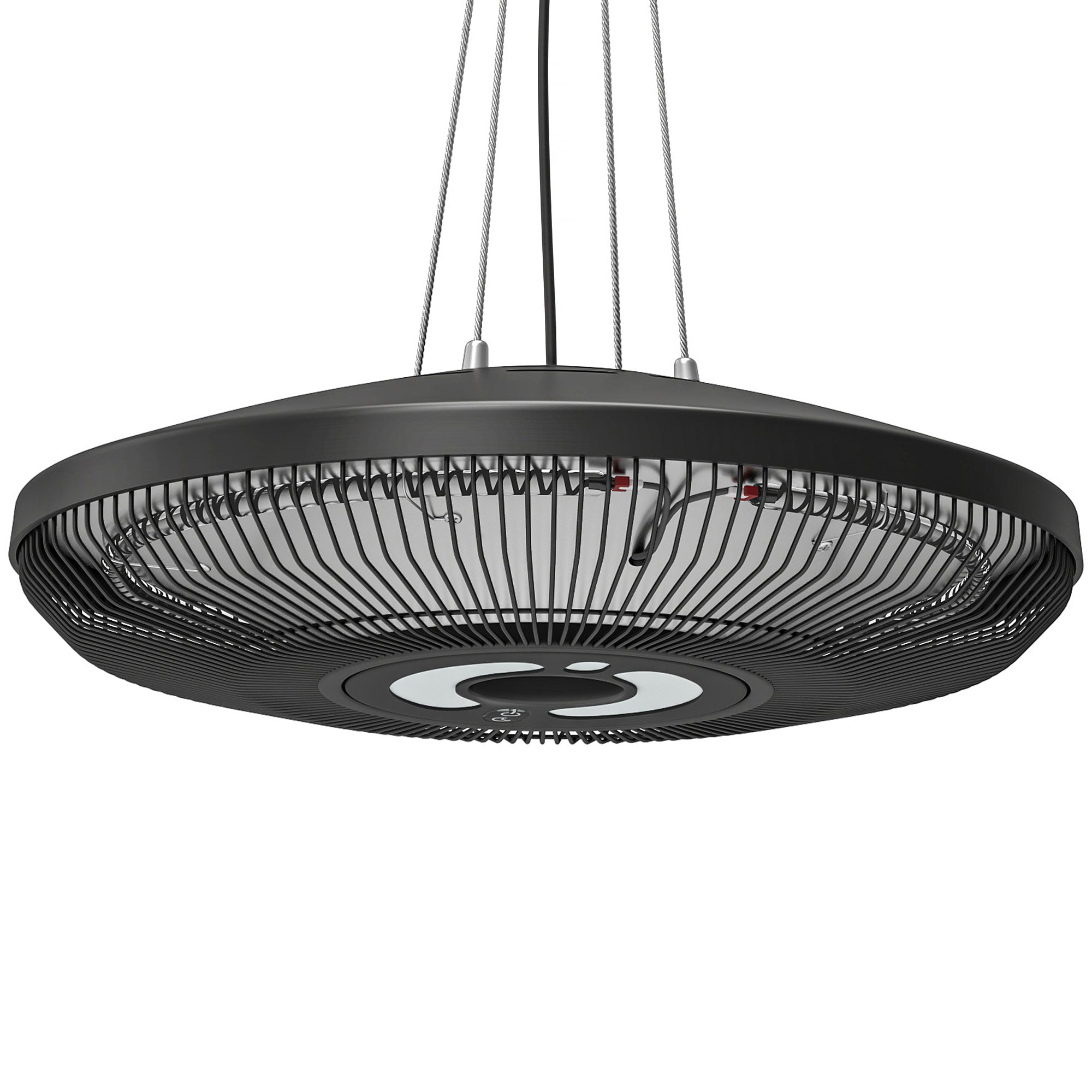 Outsunny Hanging Electric Patio Heater with LED Light, 1000/2000 W IP65 Outdoor Infrared Heater with Touch/Remote Control, Black