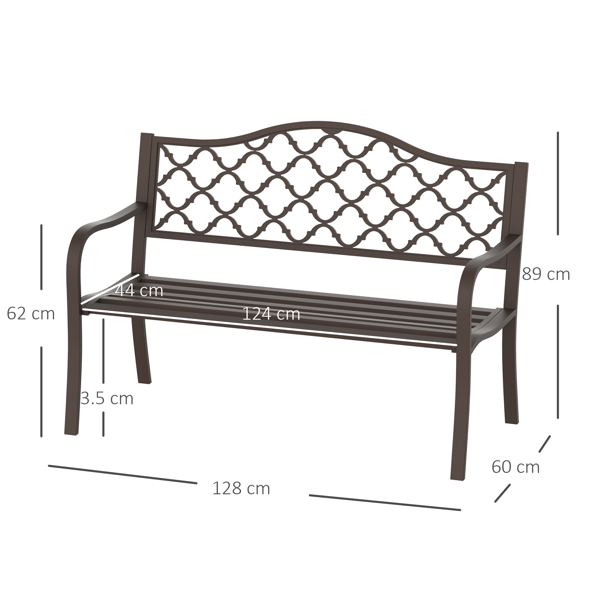 Outsunny Antique Style Outdoor Cast Iron Front Porch Bench Path Chair Seat Outdoor - North Peak Garden Furniture