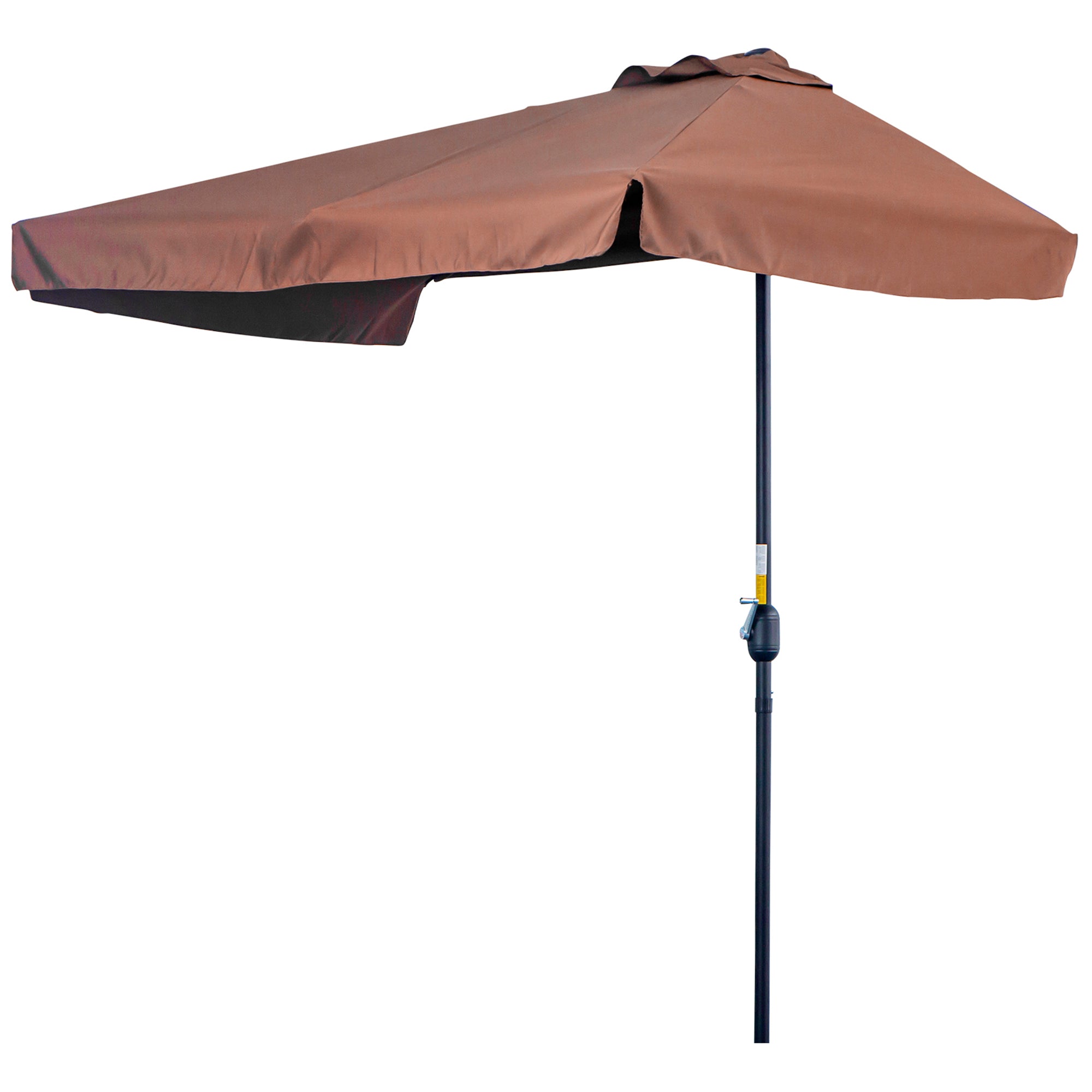 Outsunny 2.3m Half-Square Parasol, for Balconies and Walls - Brown