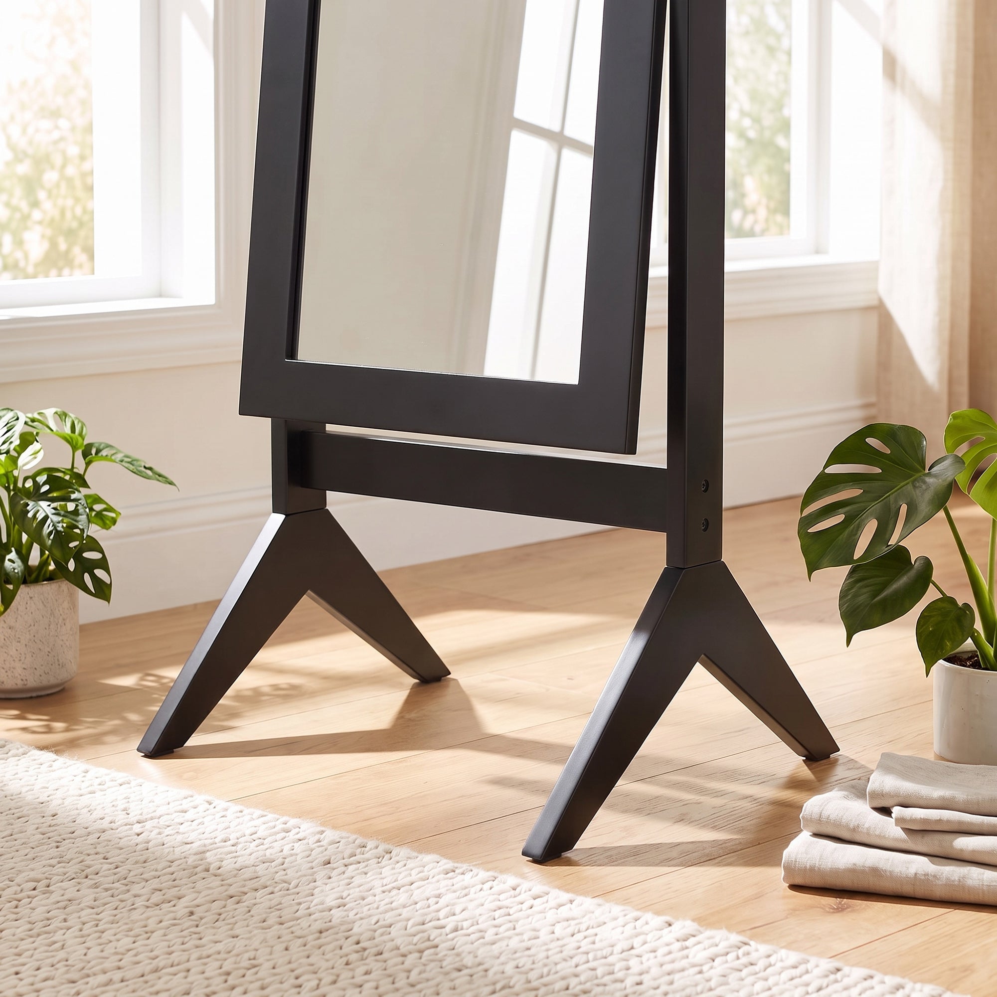 HOMCOM Freestanding Adjustable Angle Dressing Mirror, Full Length Mirror for Bedroom, Living Room, 148 x 47 cm, Black