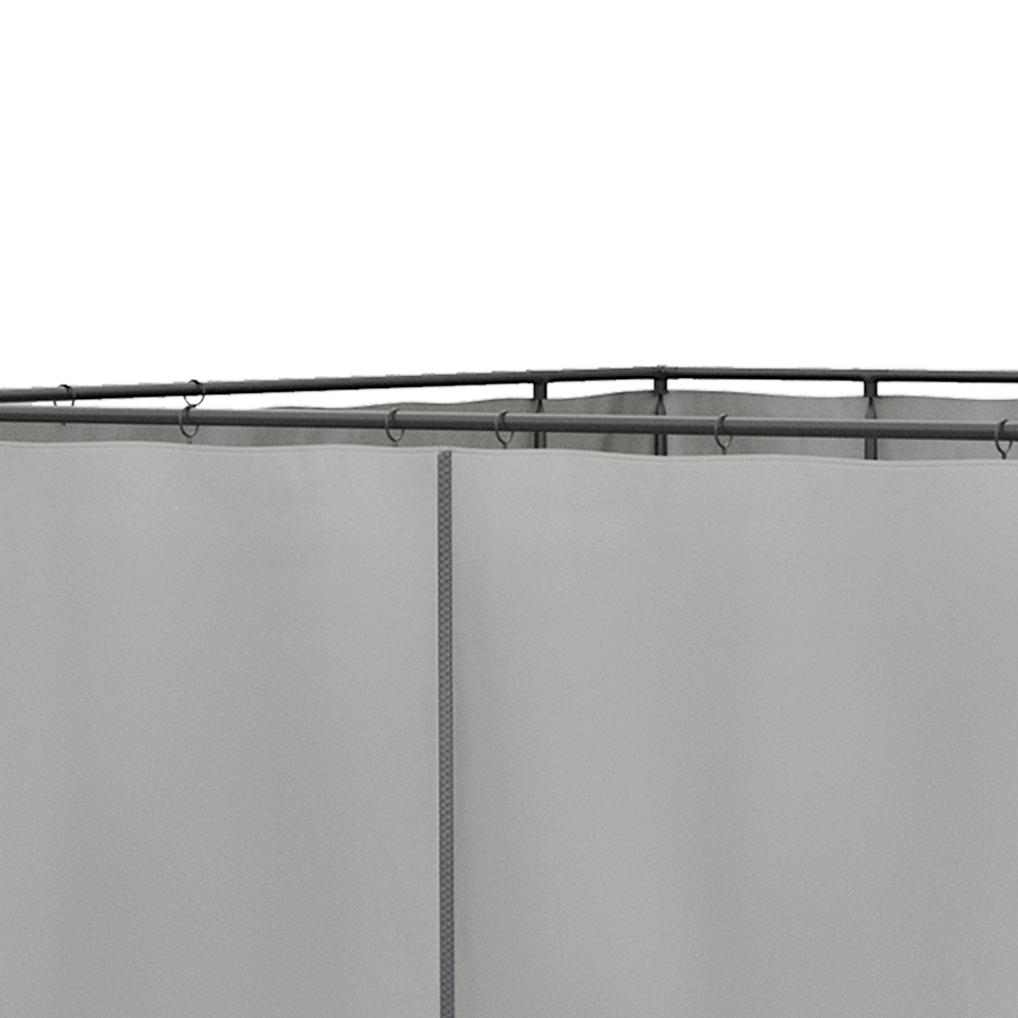Outsunny Replacement Gazebo Curtains, 4-Panel Gazebo Side Panels Only, for 3 x 3 (M) Gazebos or Pergolas, Hooks/C-Rings Included, Light Grey - North Peak Garden Furniture