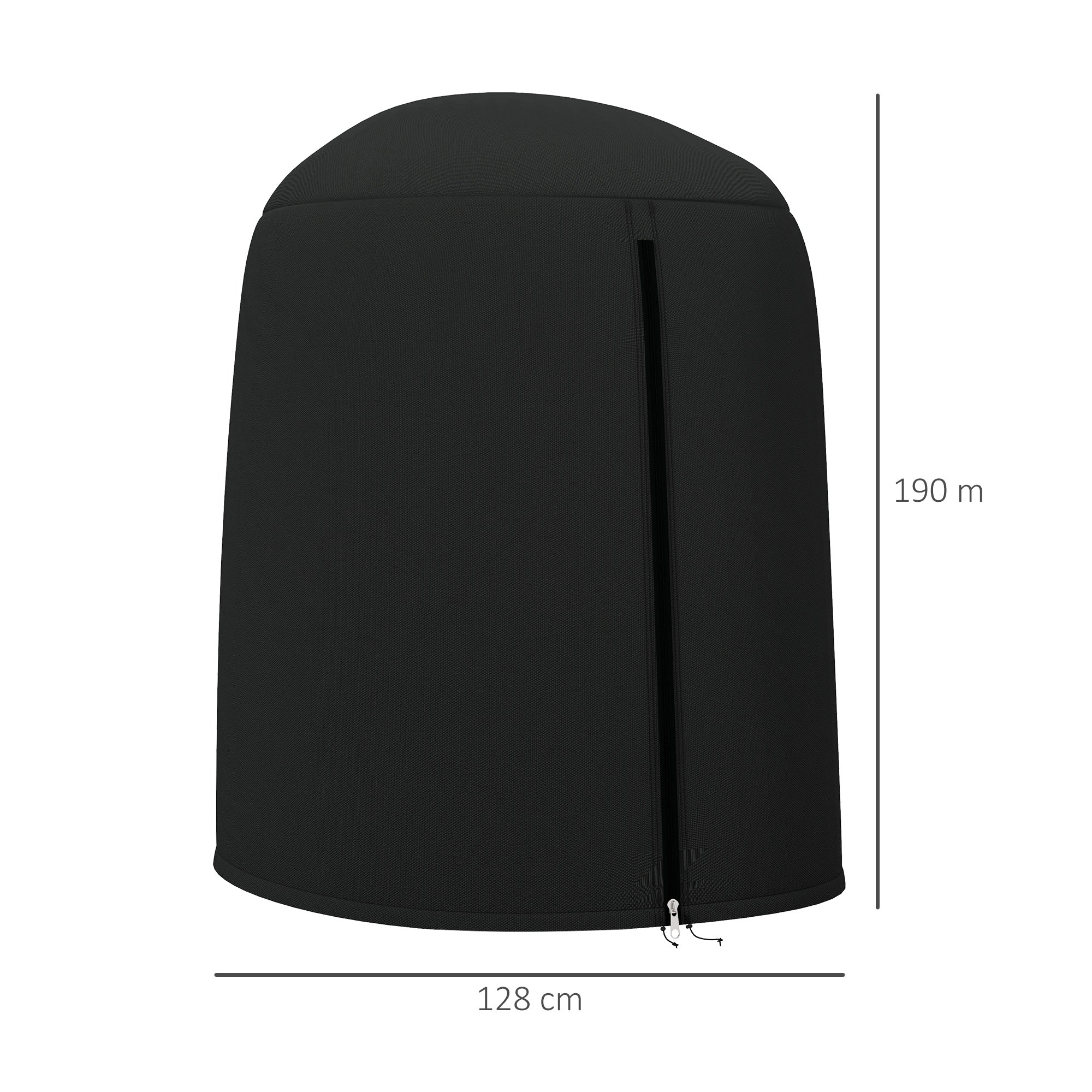Outsunny 190 x Φ128cm Hanging Egg Chair Furniture Cover - Black - North Peak Garden Furniture