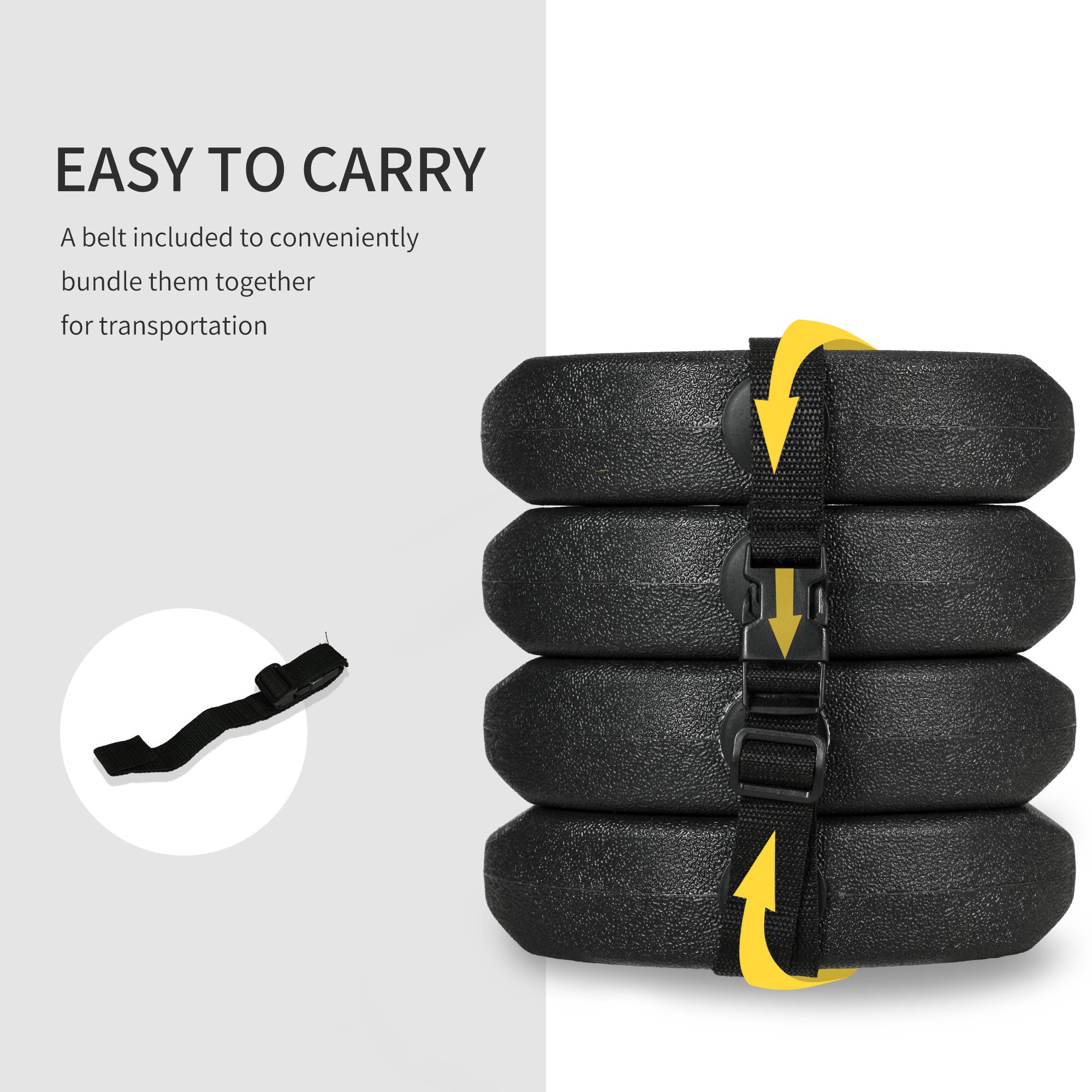 Outsunny Gazebo Weights Set of 16, 48KG Weights for Gazebo Legs with Reinforce Pins and Carry Belt, for Gazebos Shelters Marquees Tents - North Peak Garden Furniture