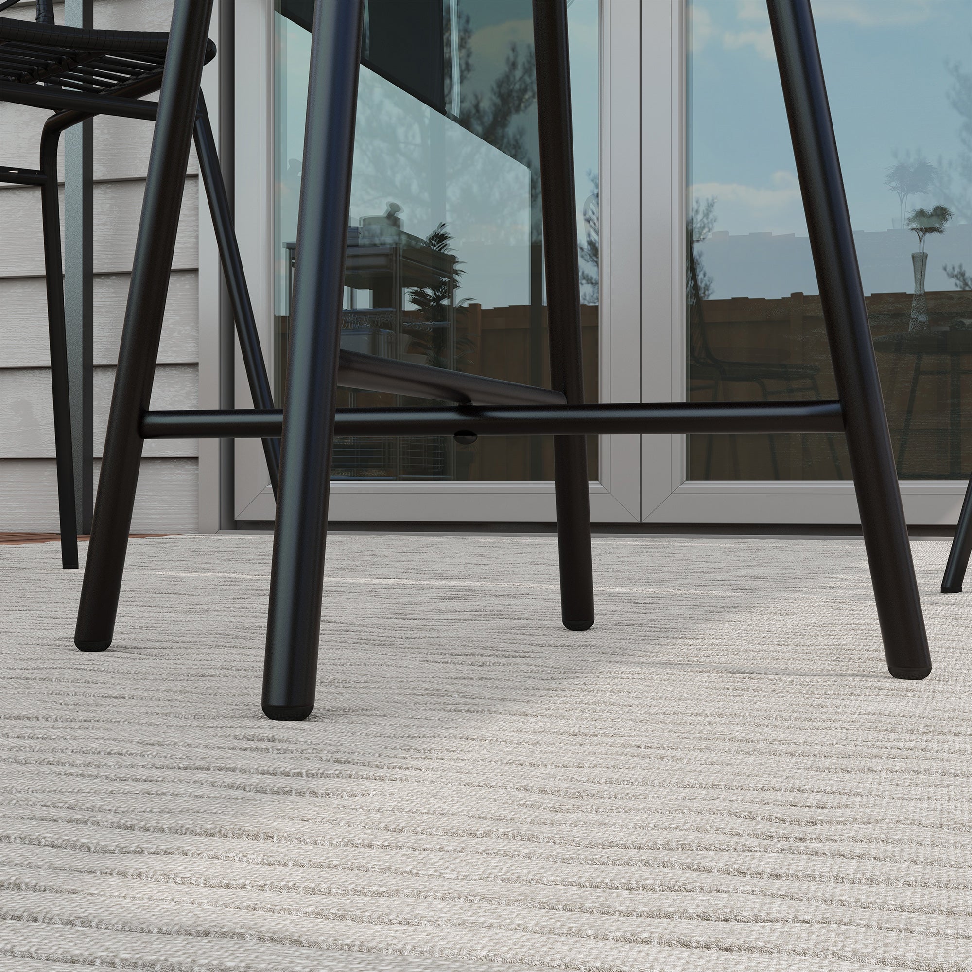Outsunny Rattan Border Outdoor Side Table - Grey - North Peak Garden Furniture