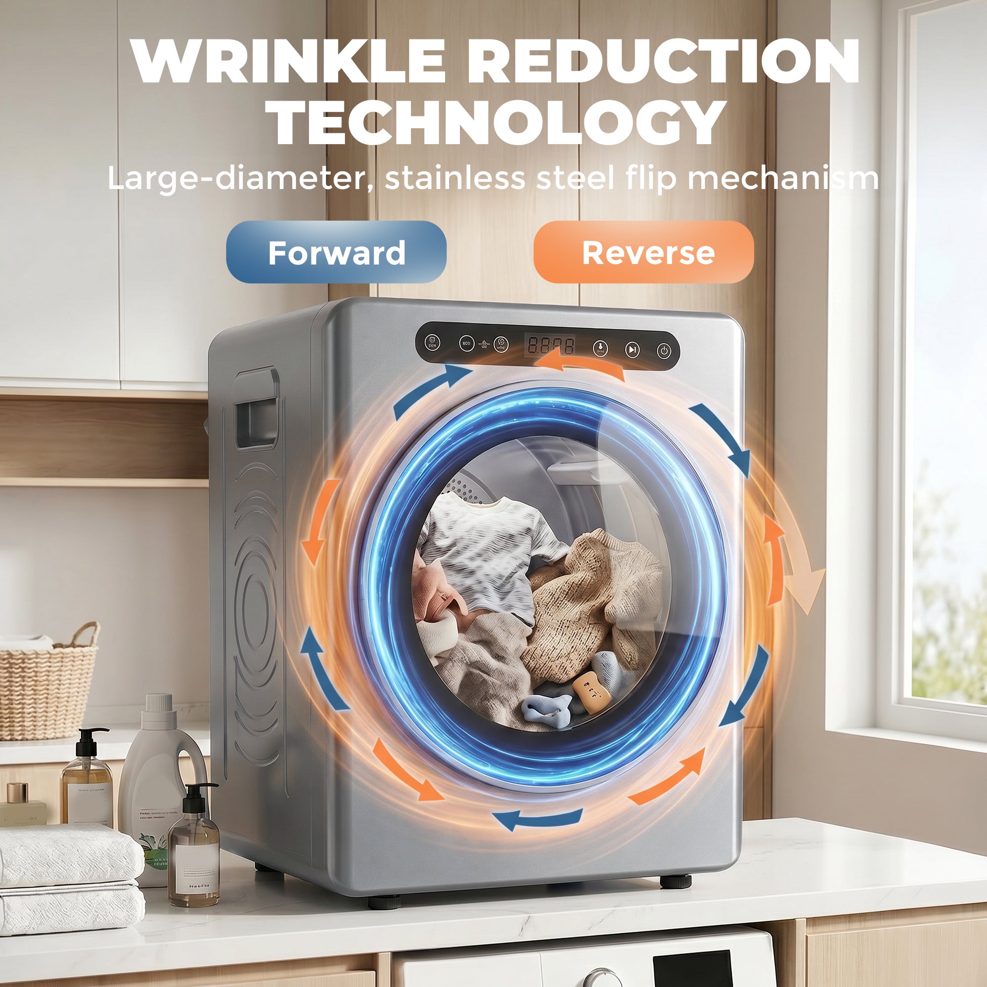 HOMCOM 5 kg Compact 40-60℃  Tumble Dryer - Silver Tone