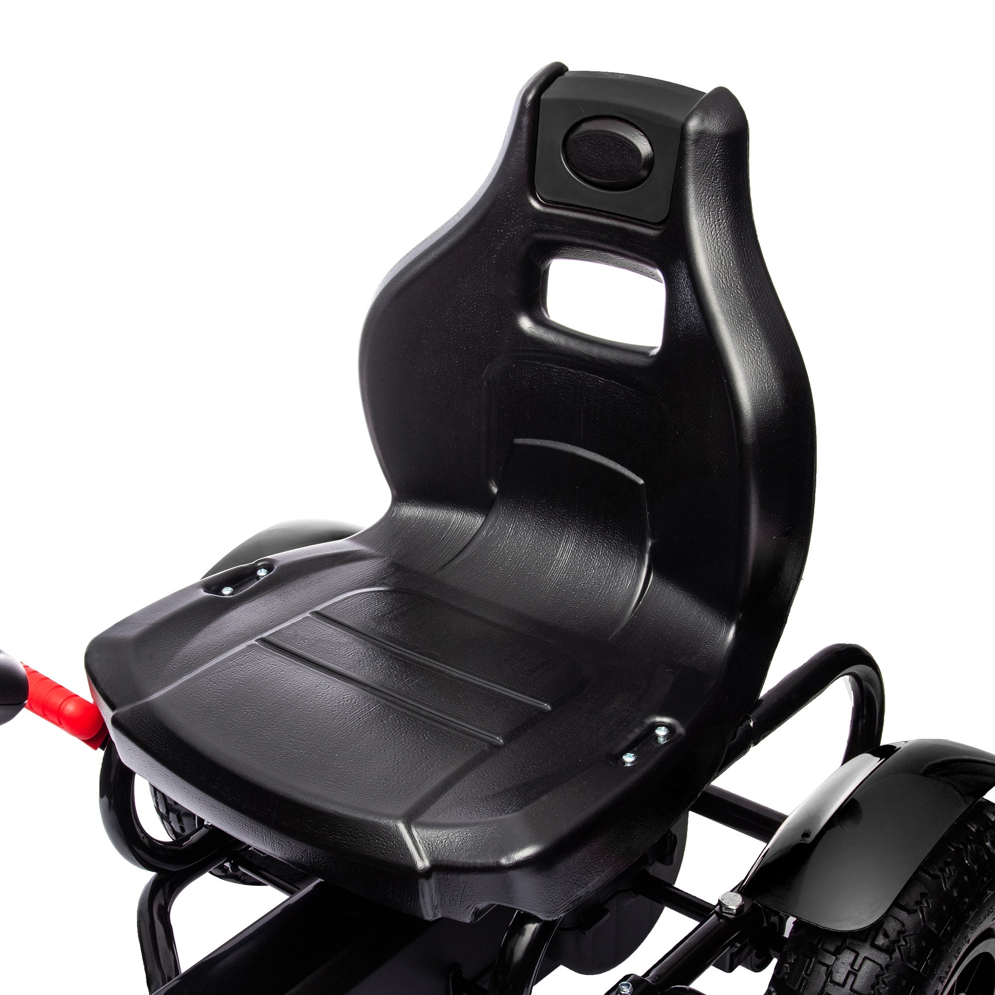 HOMCOM Metal Kids Pedal Go Kart with Adjustable Seat Inflatable Tyres Black - North Peak Garden Furniture