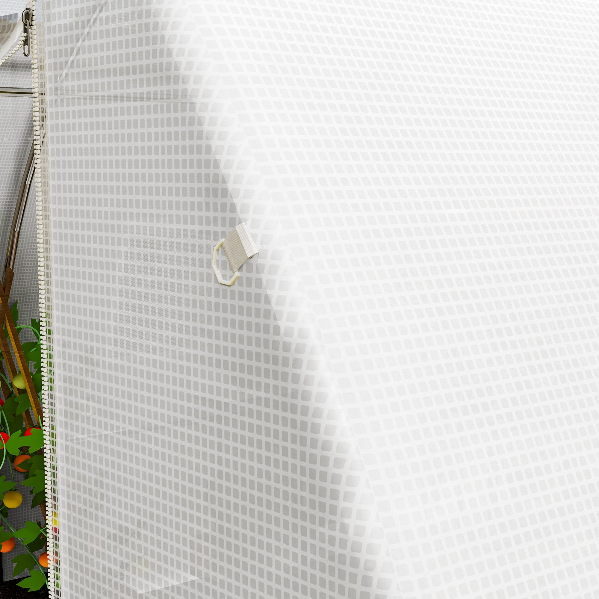 Outsunny 4 x 3 x 2m Greenhouse Replacement Cover ONLY Winter Garden Plant PE Cover for Tunnel Walk-in Greenhouse with Roll-up Windows Door Outdoor, White