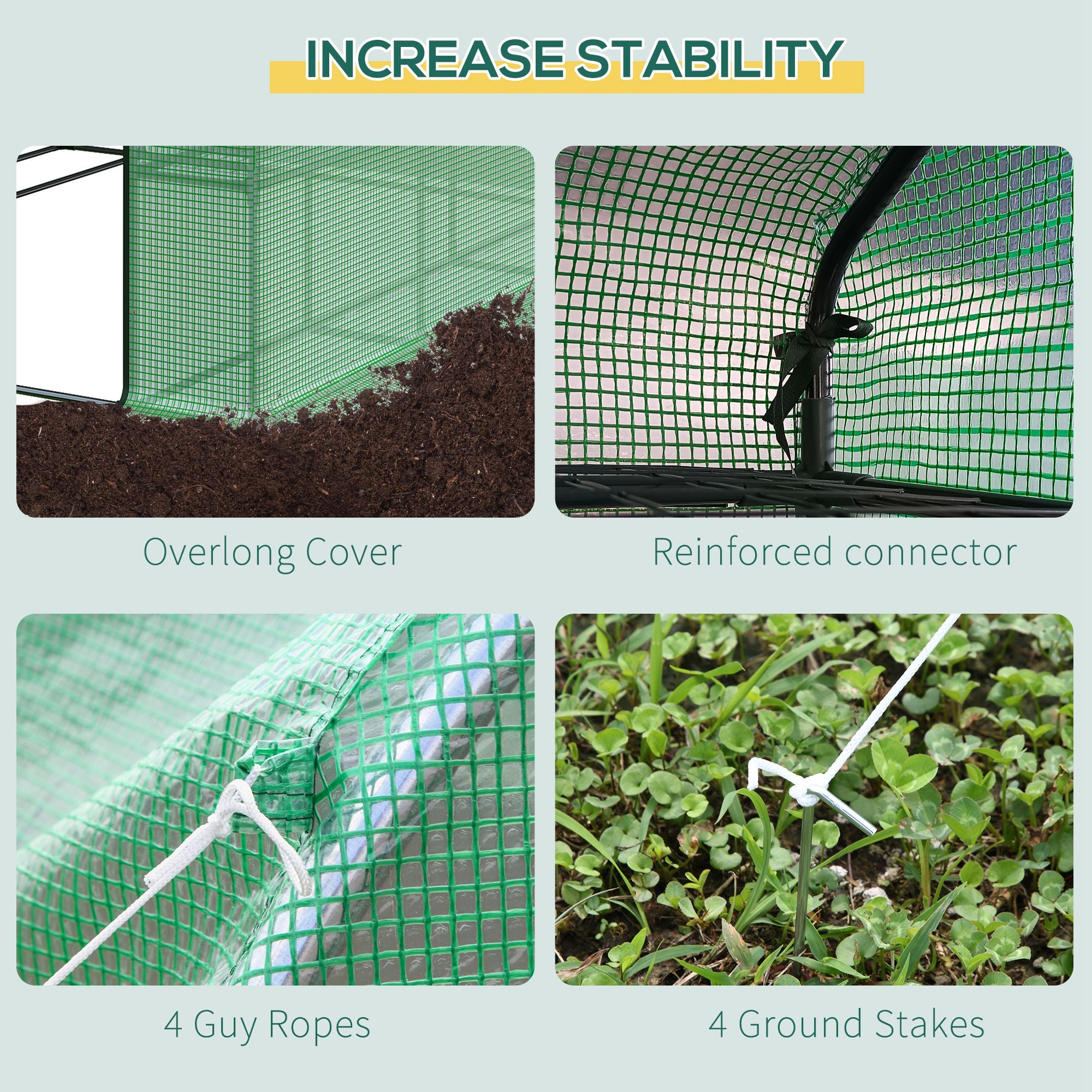 Outsunny Walk-in Greenhouse with 4 Tier 24 Shelves, Portable Grow House with Roll-up Zipped Door, 244 x 180 x 210cm, Green - North Peak Garden Furniture