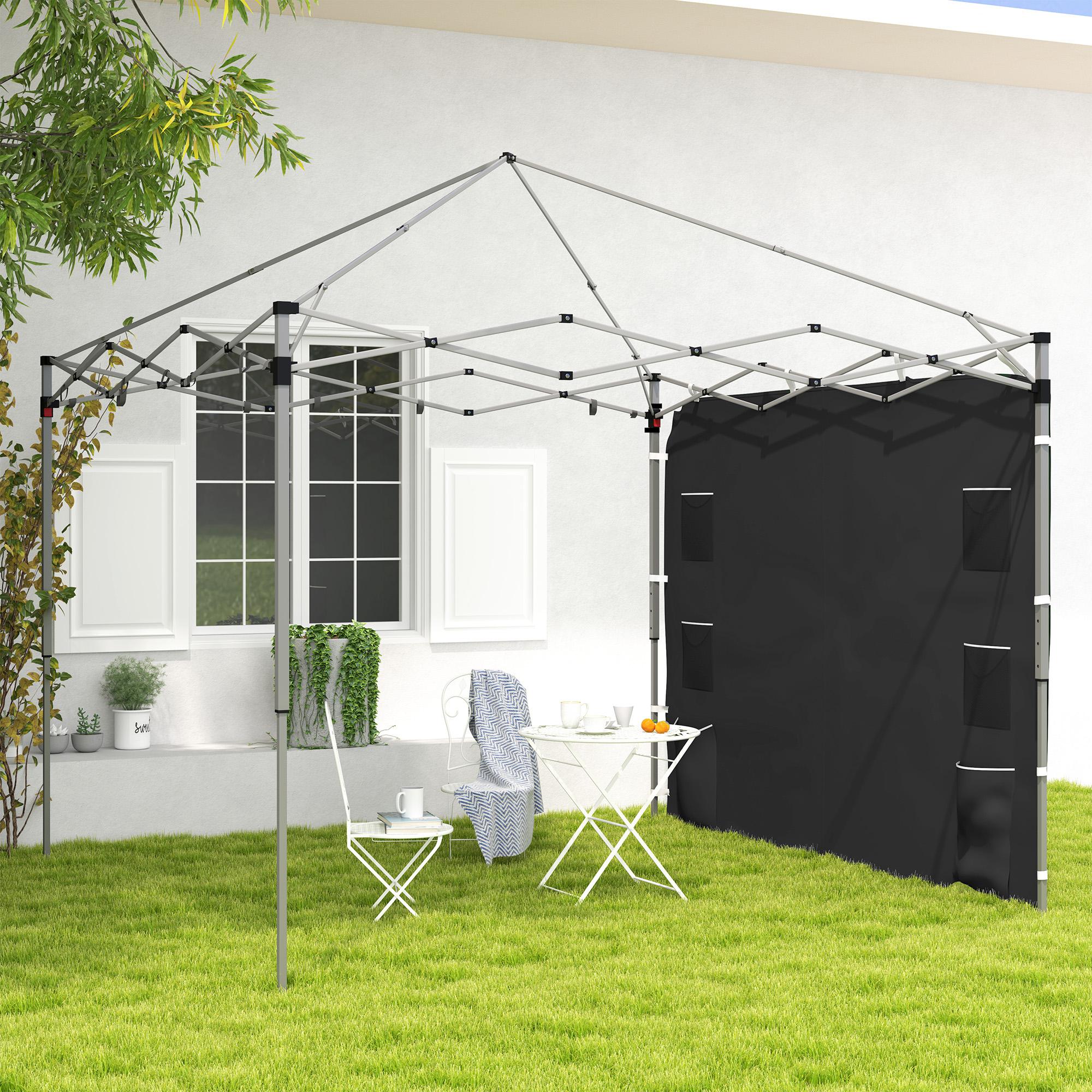 Outsunny 195 x 295cm Replacement Gazebo Sidewall - Black - North Peak Garden Furniture
