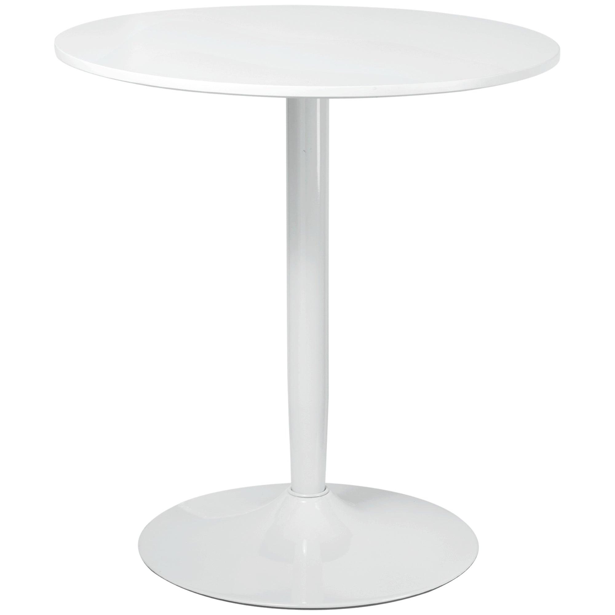 HOMCOM 75H x Φ70cm Two-Person Minimalistic Dining Table - White - North Peak Garden Furniture