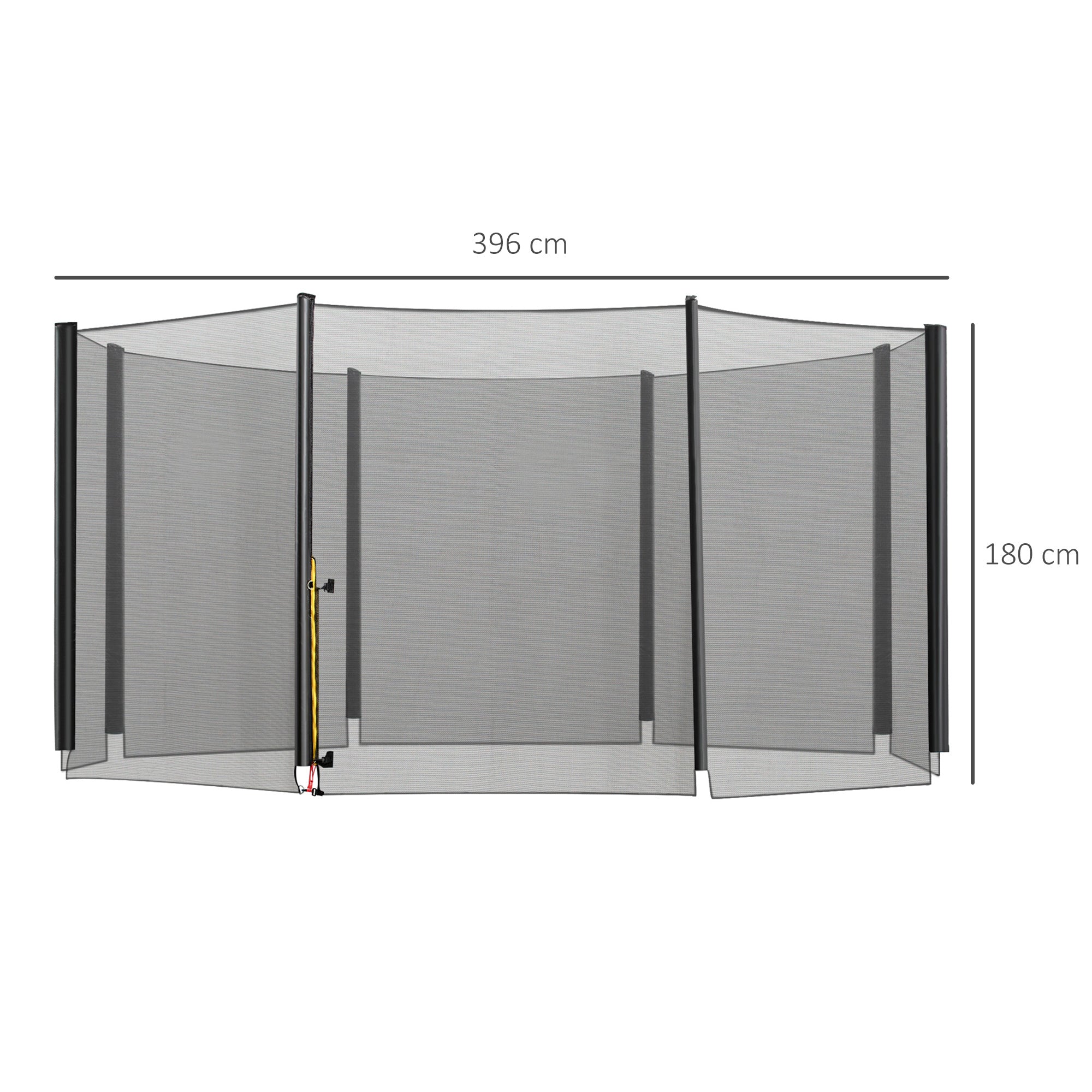 HOMCOM 13ft Trampoline Net Replacement Safety Net Enclosure Net Spare New w/ 8 Poles - North Peak Garden Furniture