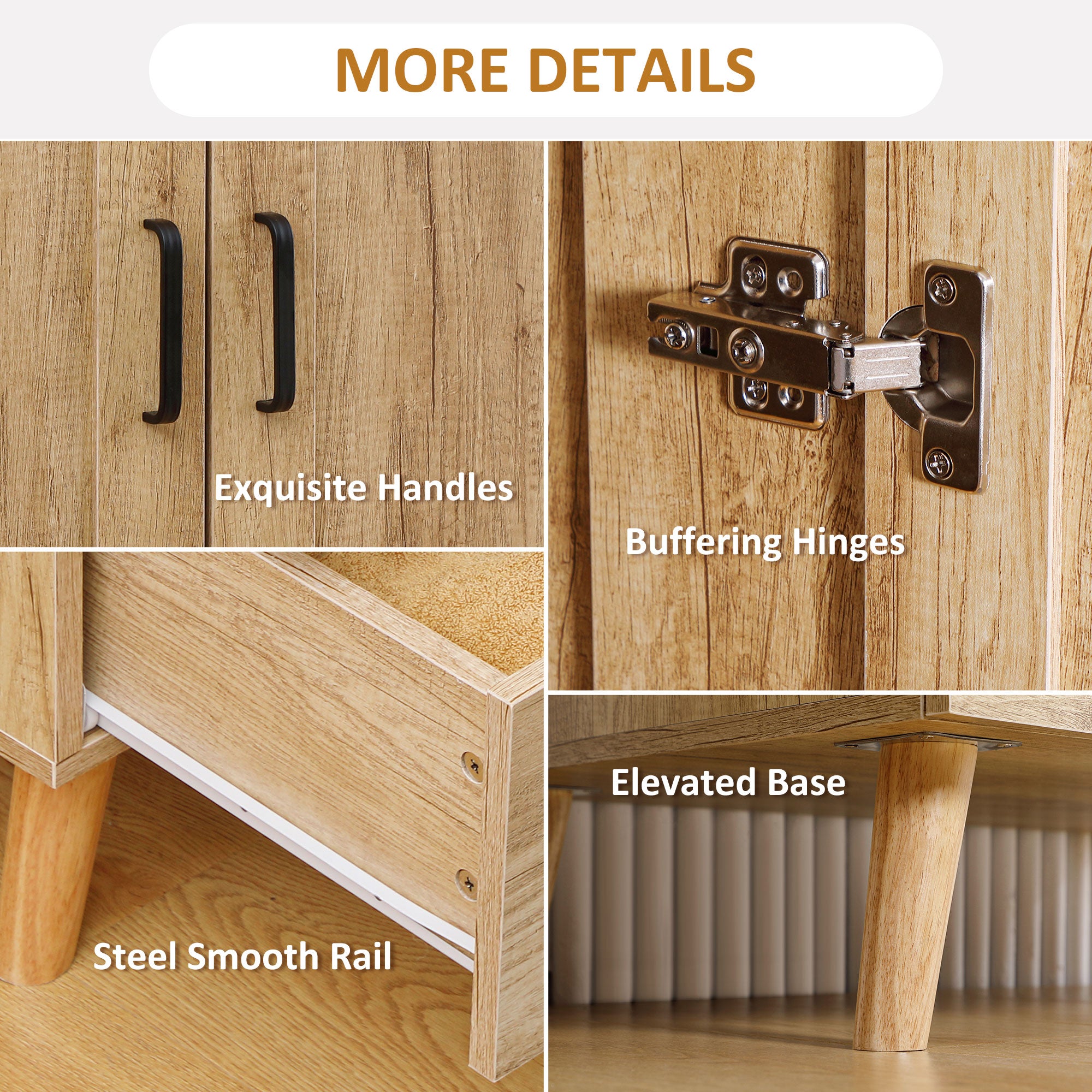 HOMCOM 2 Door Wardrobe, Modern Wardrobe with 2 Drawer and Hanging Rail for Bedroom, Natural - North Peak Garden Furniture