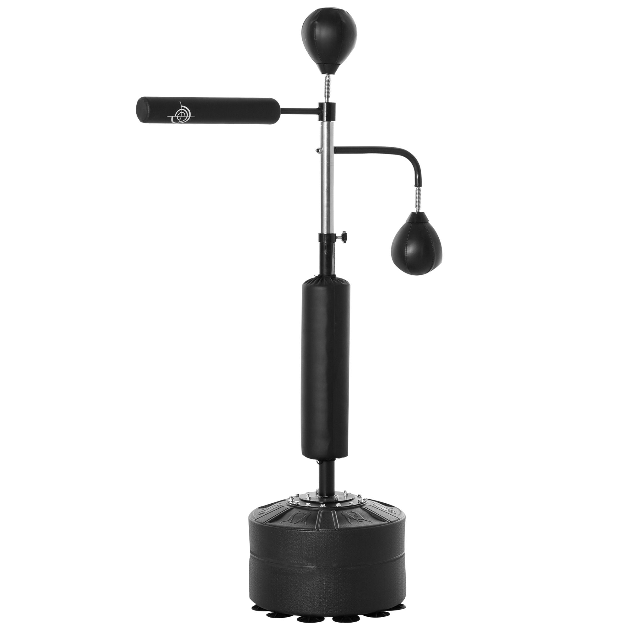 HOMCOM 3-in-1 Boxing Punching Bag, Freestanding with 2 Speed Bals, 360° Reflex Bar, 160-230cm Adjustable Height, Black
