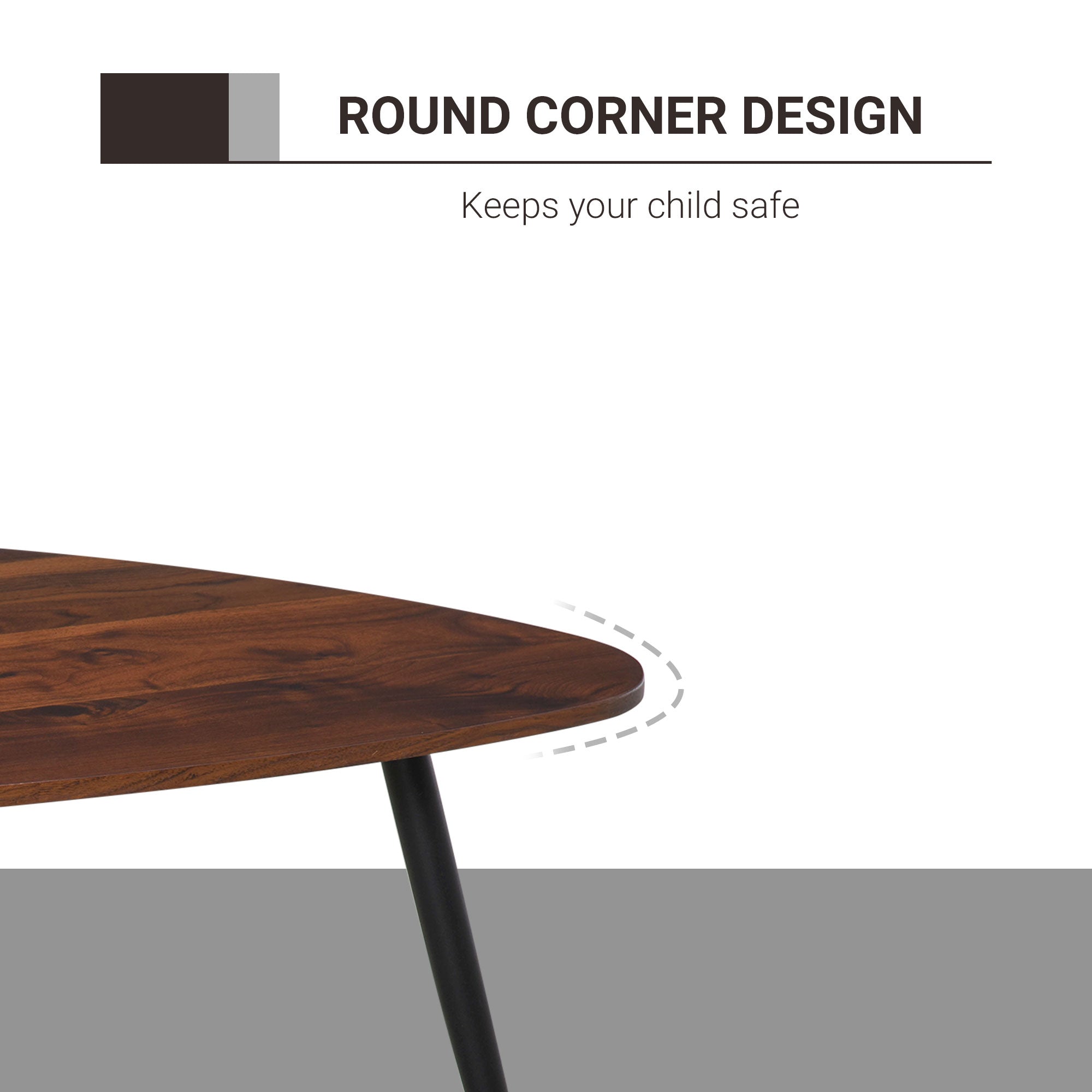 HOMCOM Set of Two Scandinavian-Style Coffee Tables - Walnut - North Peak Garden Furniture