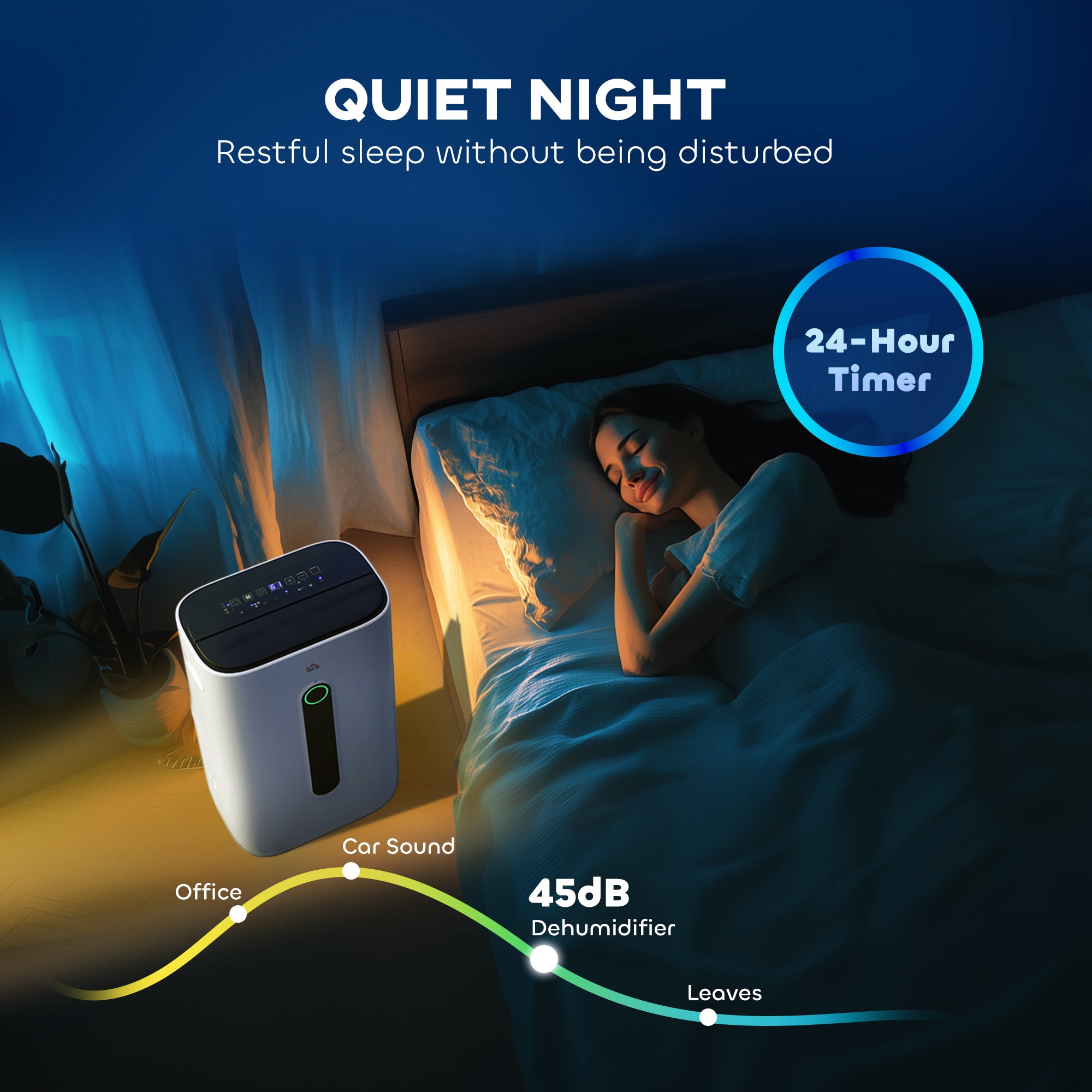 HOMCOM 6500mL Portable Dehumidifier with Air Purifier Filter, 24H Timer, 4 Modes, 22L/Day, for Home Laundry Basement - North Peak Garden Furniture