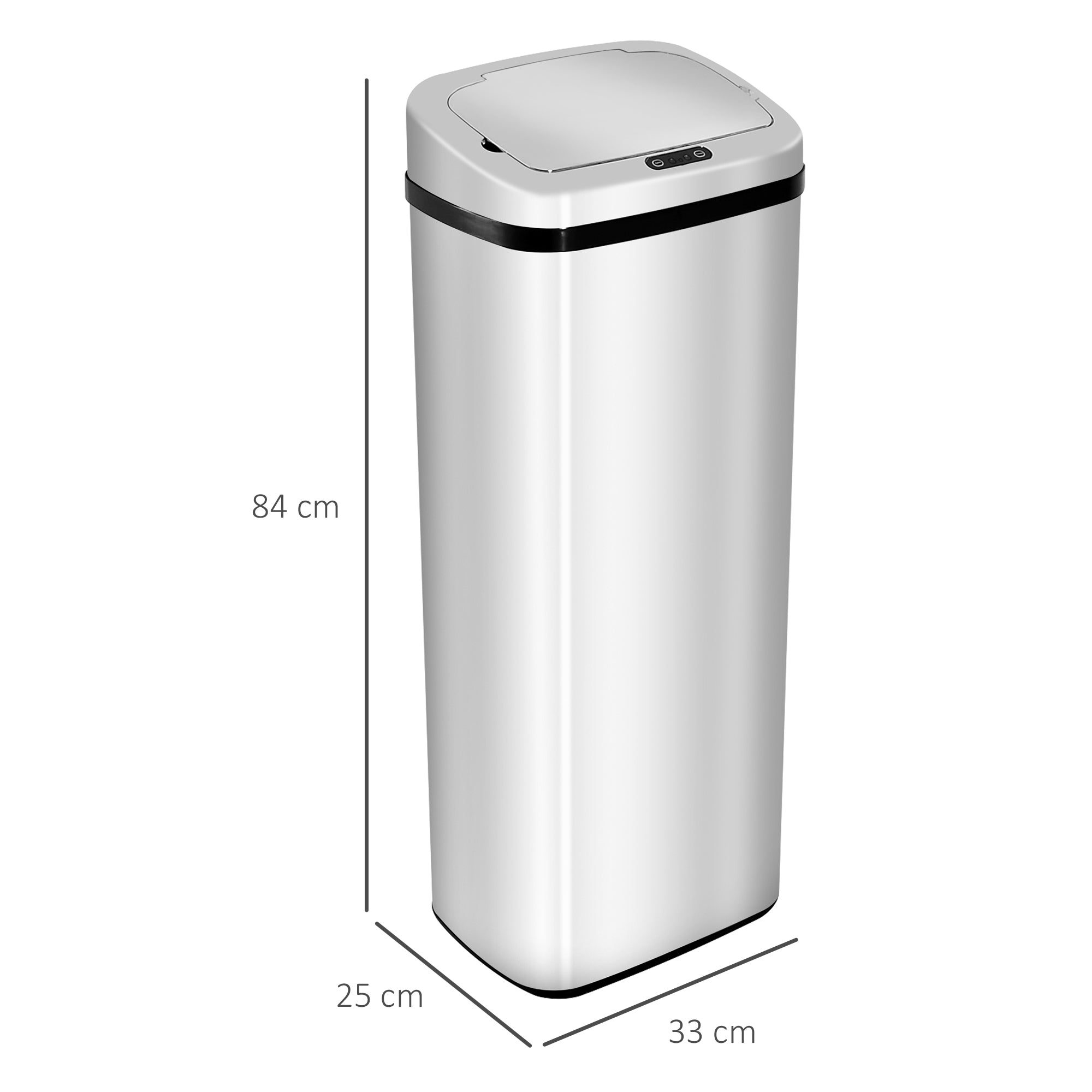 HOMCOM 50L Infrared Touchless Automatic Motion Sensor Dustbin Stainless Steel Trash Can Home Office - North Peak Garden Furniture
