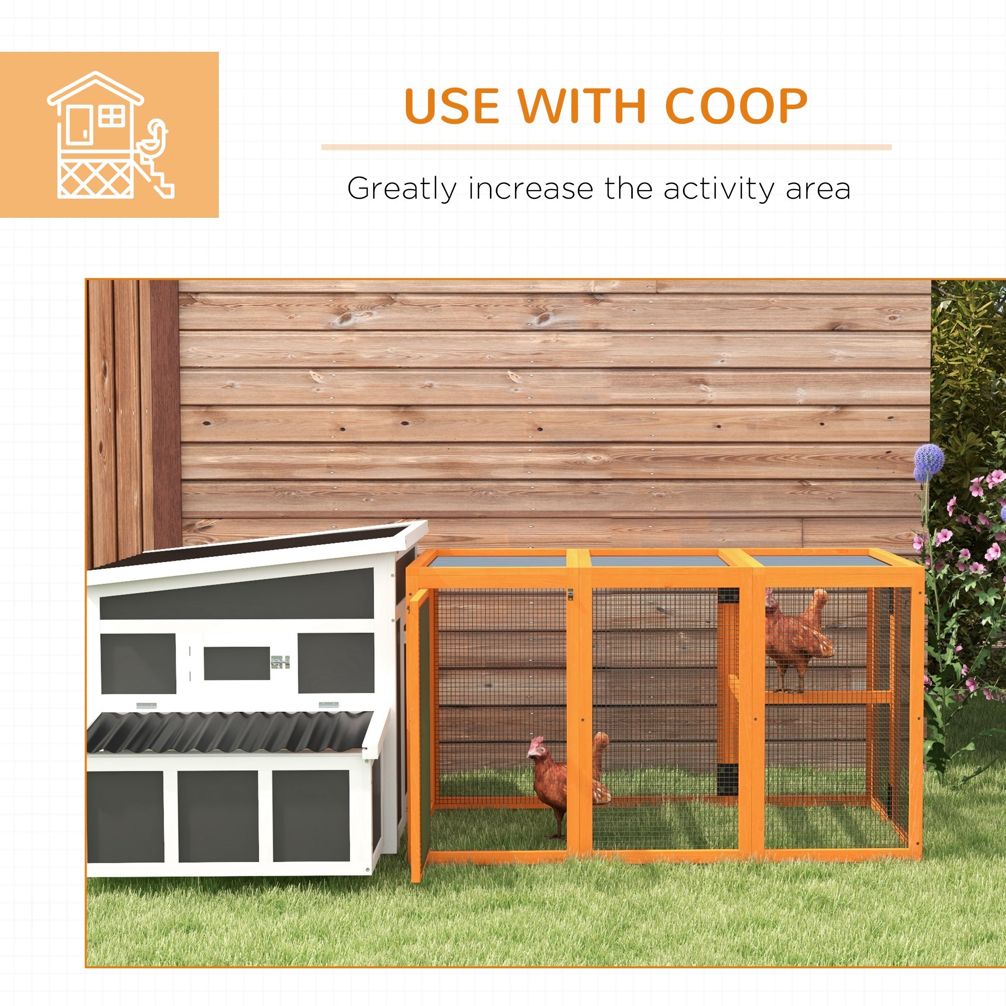 PawHut Wooden Chicken Coop with Combinable Design, for 1-3 Chickens - North Peak Garden Furniture