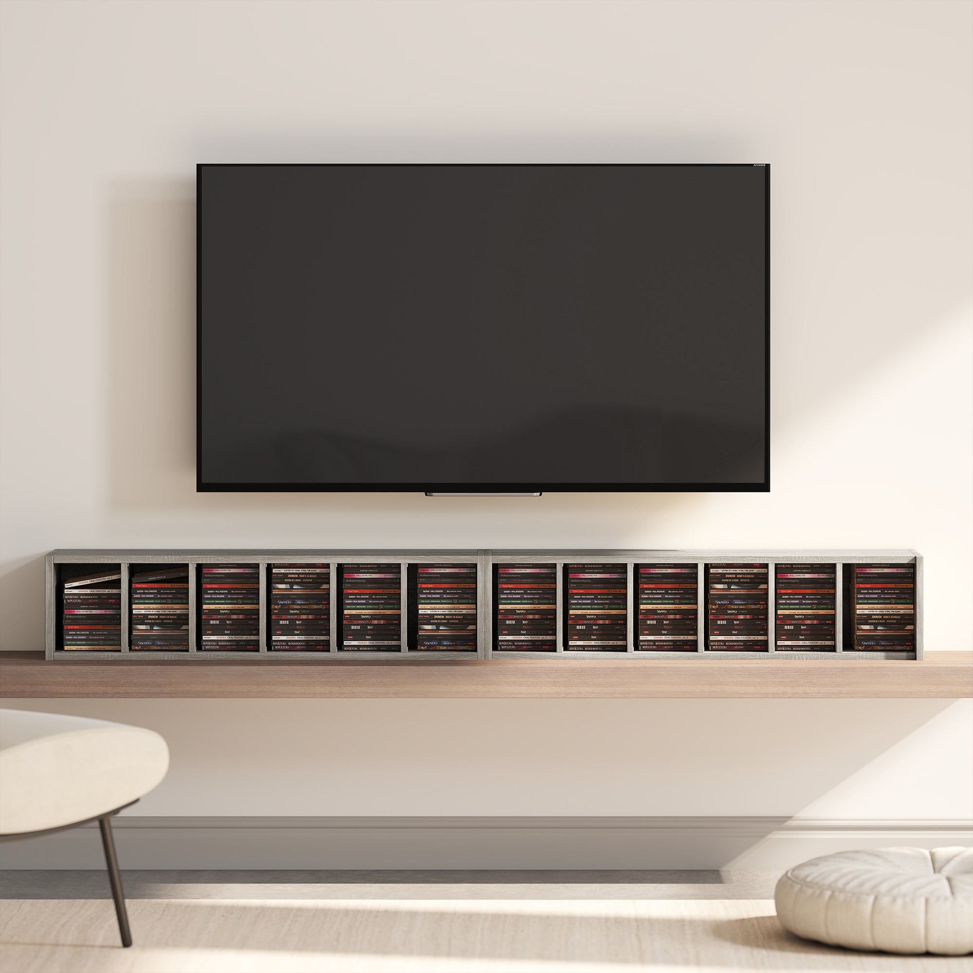 HOMCOM Set of Two 102 CD Storage Units - Dark Wood-Effect