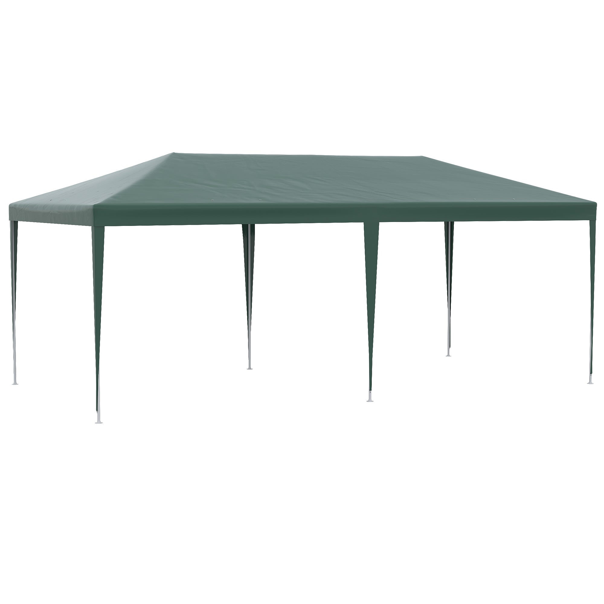 Outsunny 6x3 m Party Tent Gazebo Marquee Outdoor Patio Canopy Shelter with Windows and Side Panels, Green - North Peak Garden Furniture