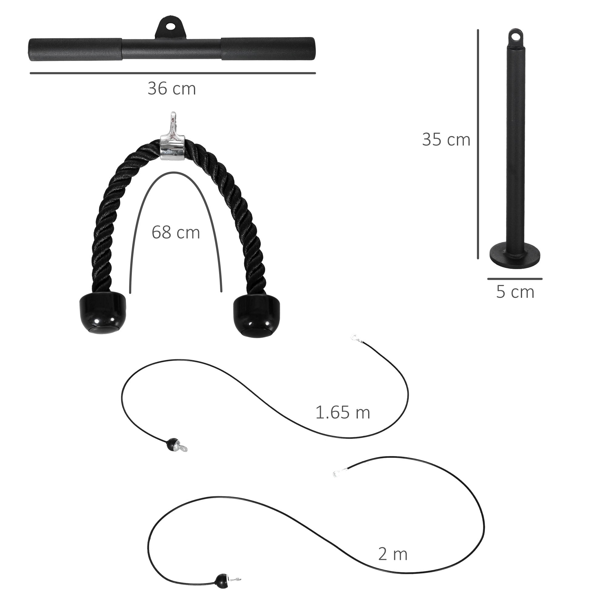 SPORTNOW Cable Machine Pulley System, Lats Pull Down System, with DIY Loading Weight Pin - North Peak Garden Furniture
