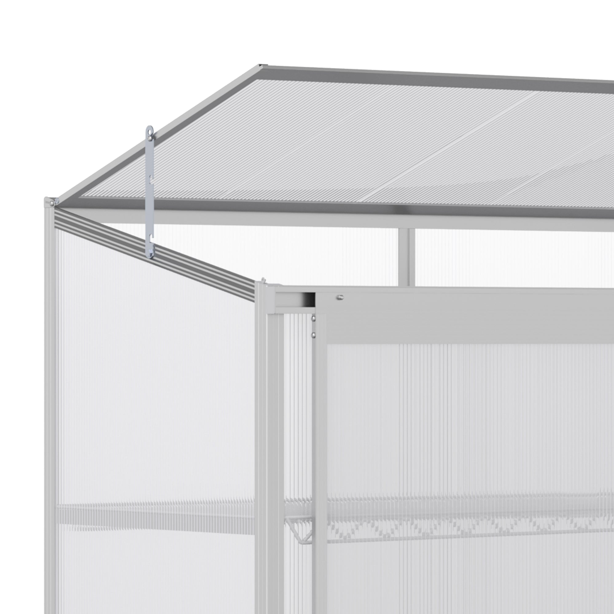 Outsunny 3 Tier Greenhouse Garden Outdoor Cold Frame Plant Flower Growth Transparent Polycarbonate Board Openable Roof Sliding Door w/ Foundation 131L x 58W x 140H cm - North Peak Garden Furniture