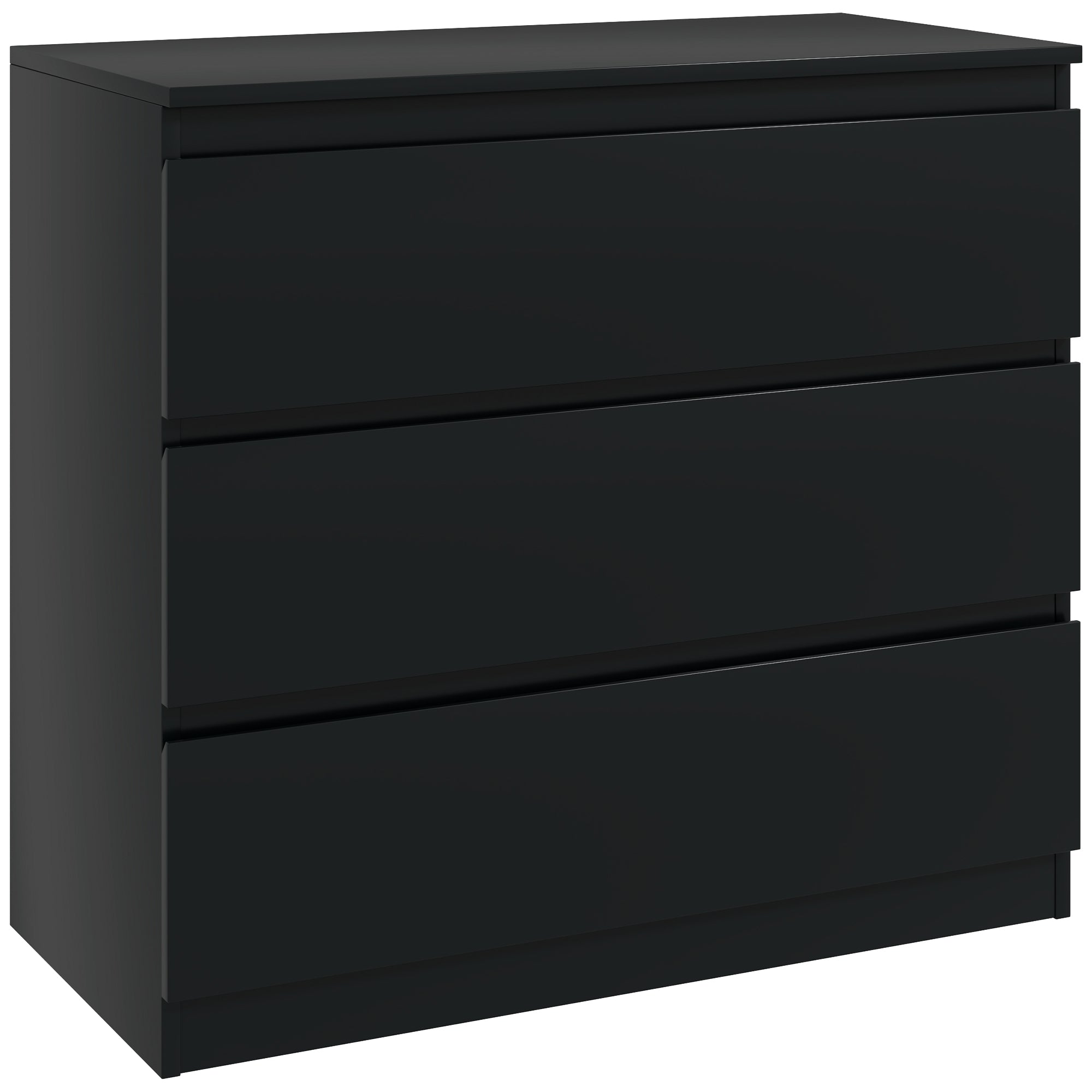 HOMCOM Chest of Drawers, 3-Drawer Storage Organiser Unit for Bedroom, Living Room, Black - North Peak Garden Furniture