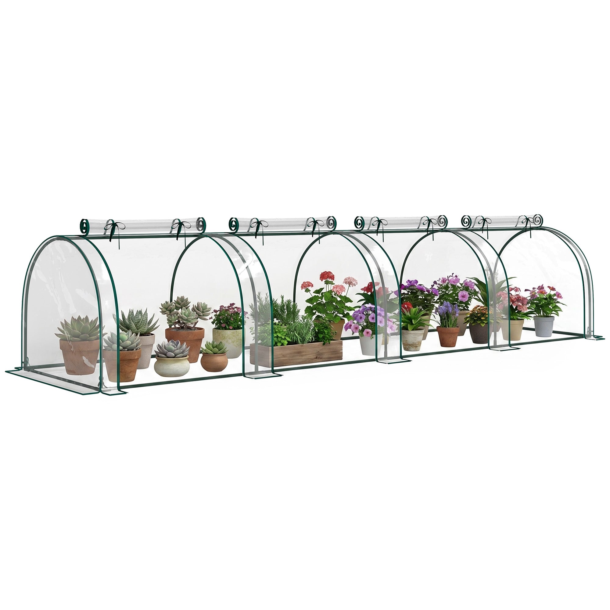Outsunny 395  x 100 cm Low Tunnel Greenhouse - Clear