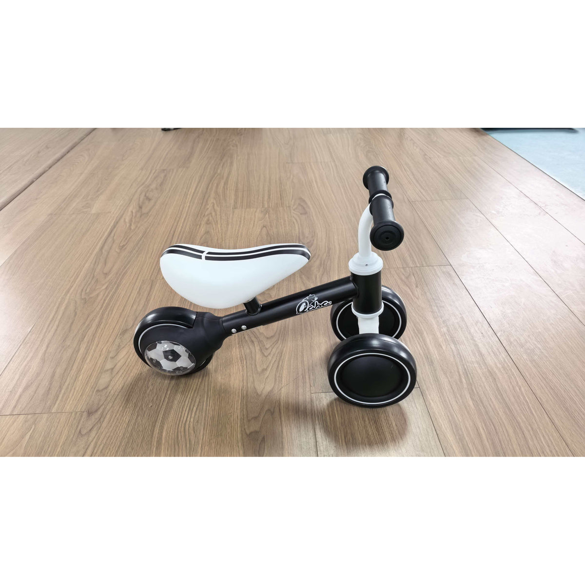 AIYAPLAY Balance Bike for Kids 1-2 Years, Toddler Bike with Adjustable Seat and Lighting Rear Wheels for Boys and Girls, Black